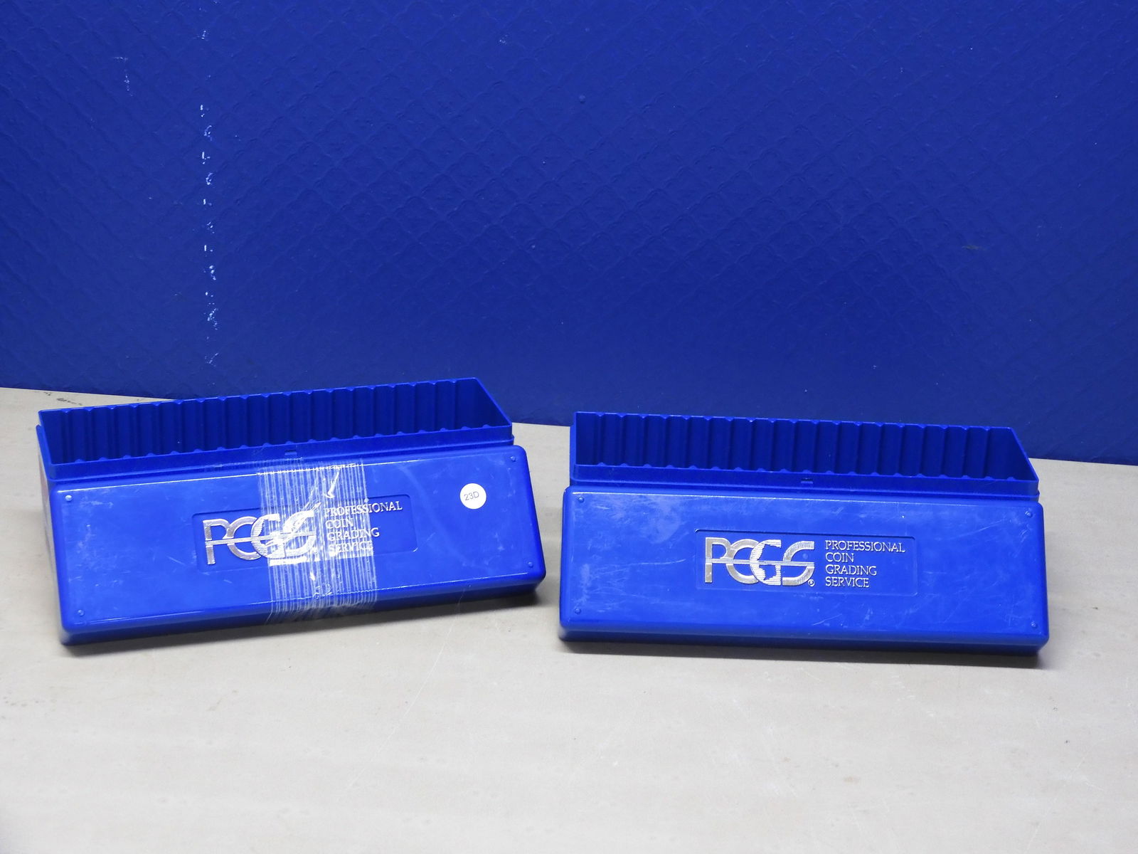2 Blue Plastic PCGS Graded Coin Boxes (1 of 5)