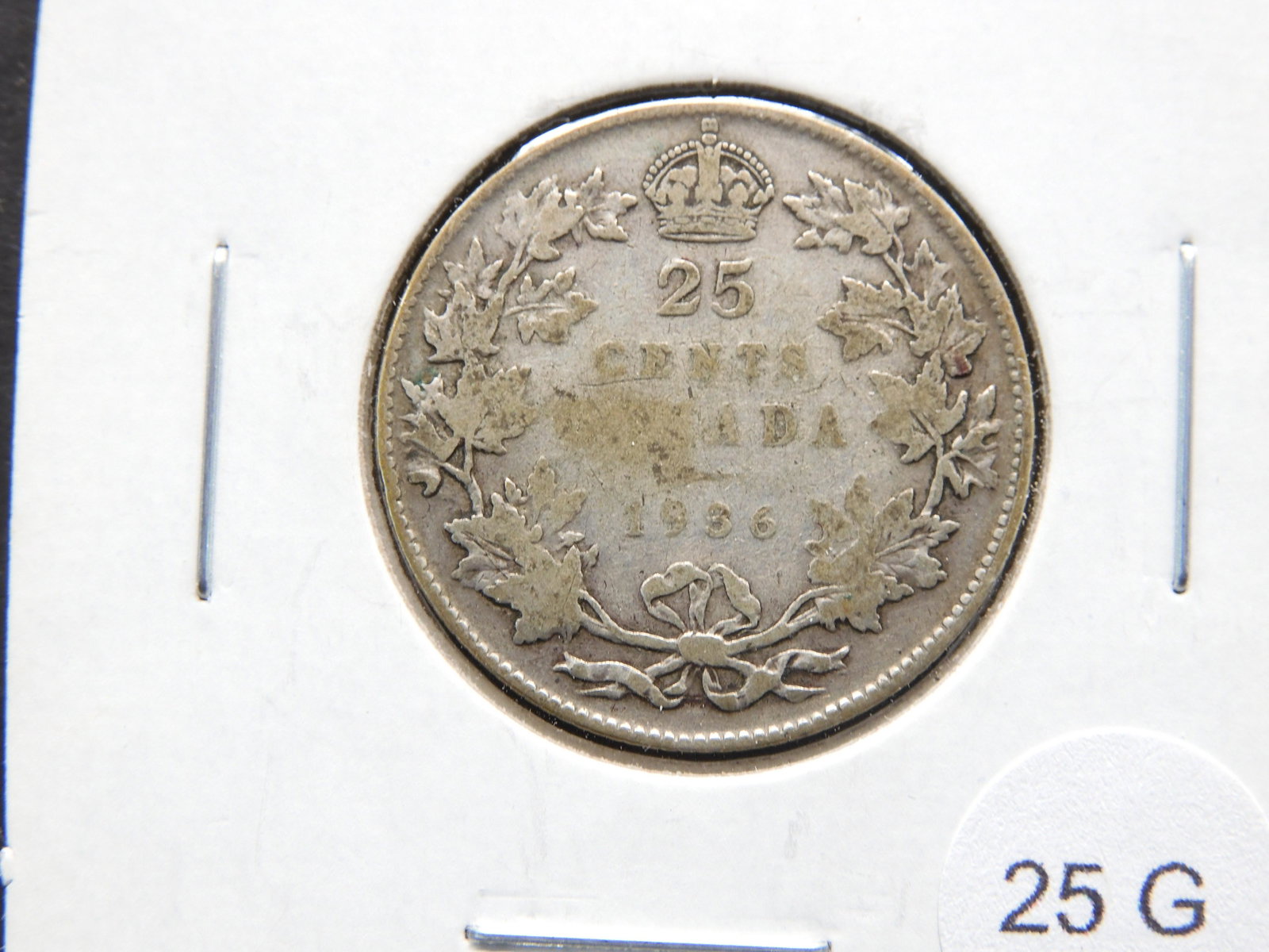1936 Canadian 25 Cent - 80% Silver: 1936 Canadian 25 Cent - 80% Silver