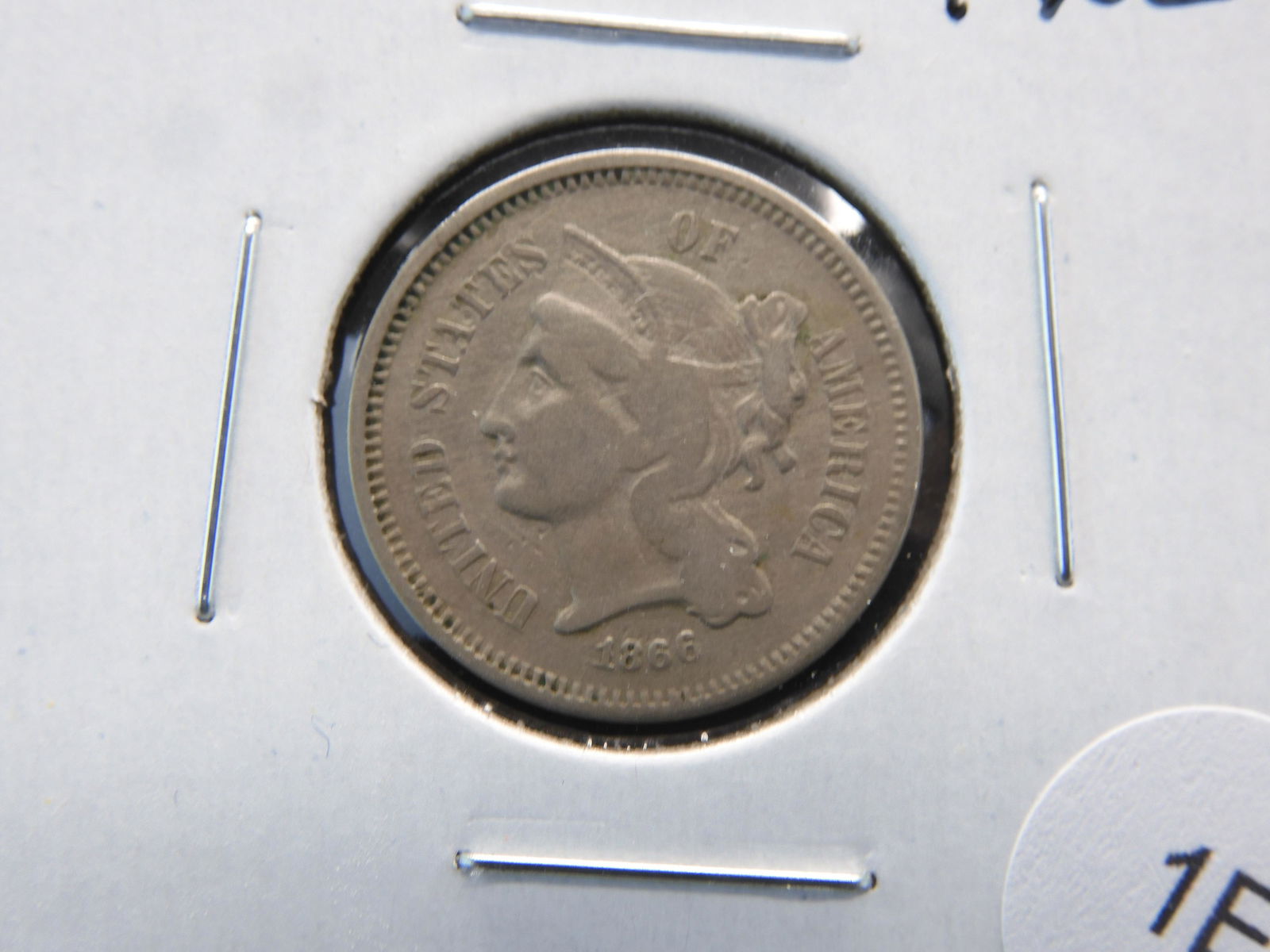 1866 3c Nickel.  Fine. (1 of 3)