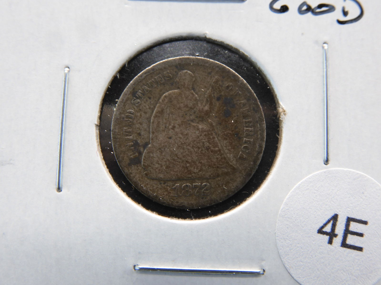 1872-S Seated 1/2 Dime.  Good.  Scarce. (1 of 3)