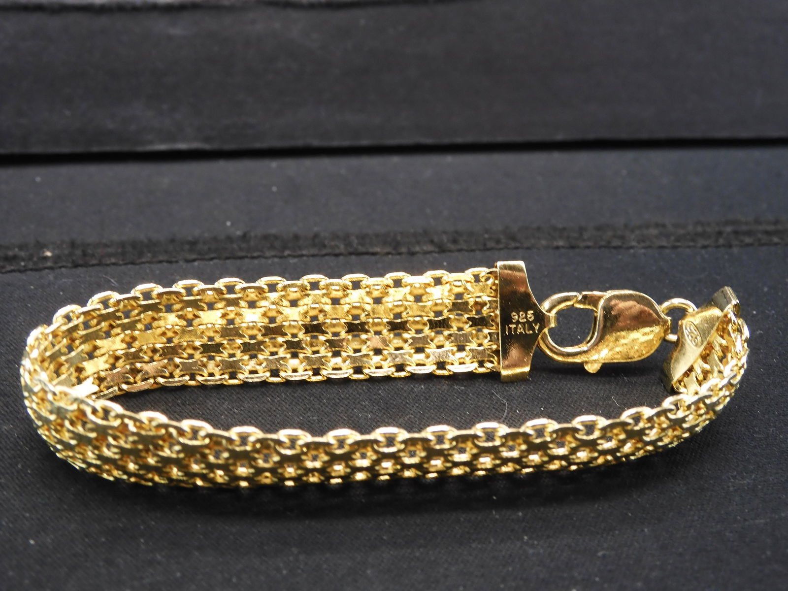 Ladies Stamped 925 Italy Sterling Silver 7 3/4" Gold (1 of 6)