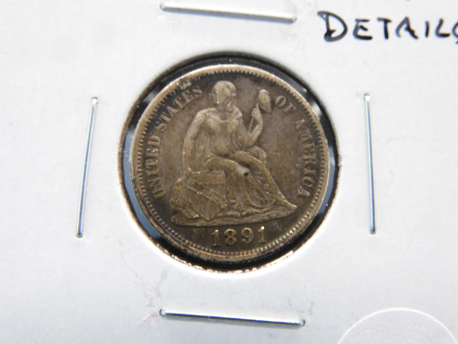 1891-O Seated 10c.  XF Details. (1 of 4)