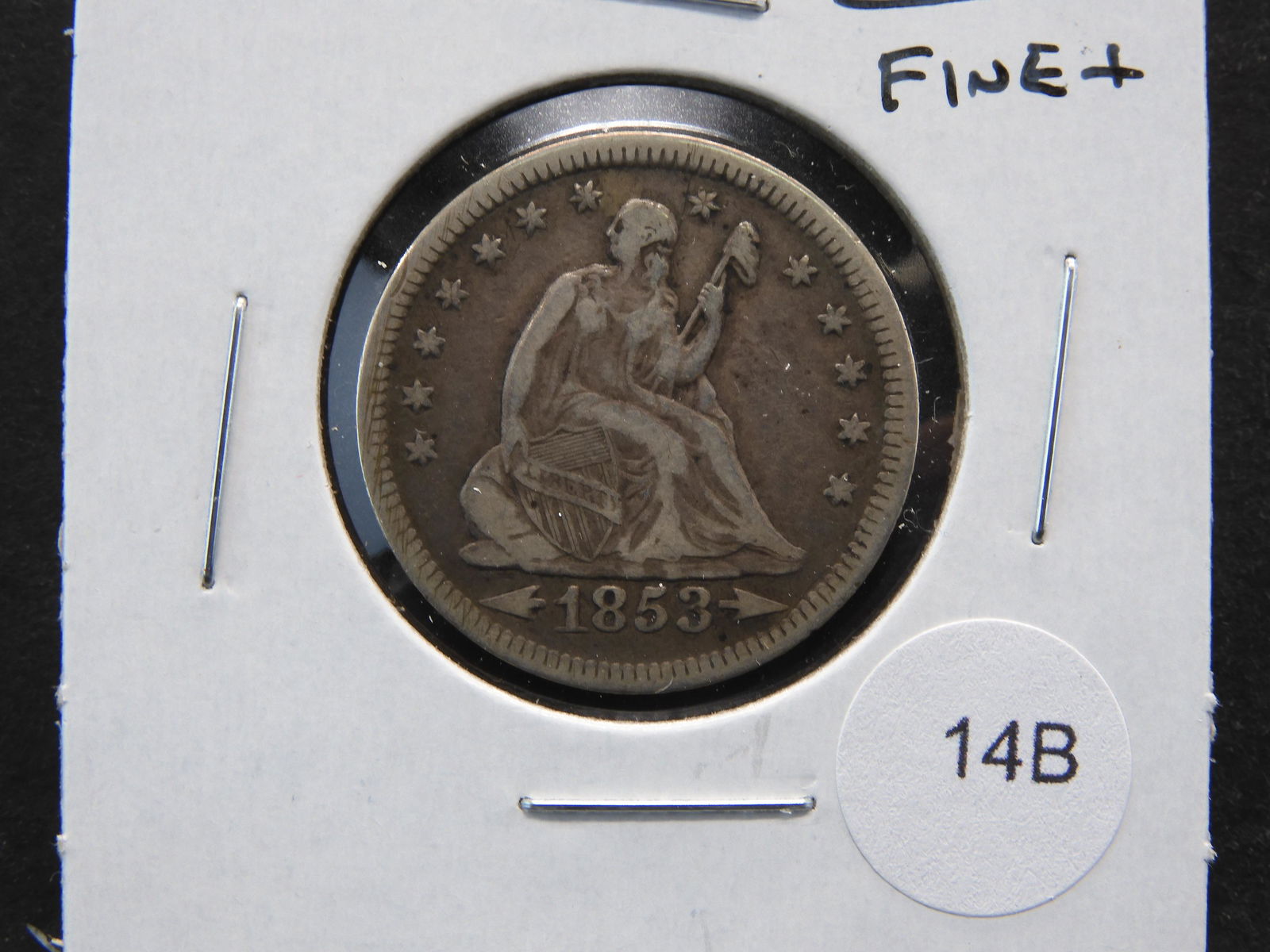 1853 Seated 25c.  Fine+. (1 of 3)