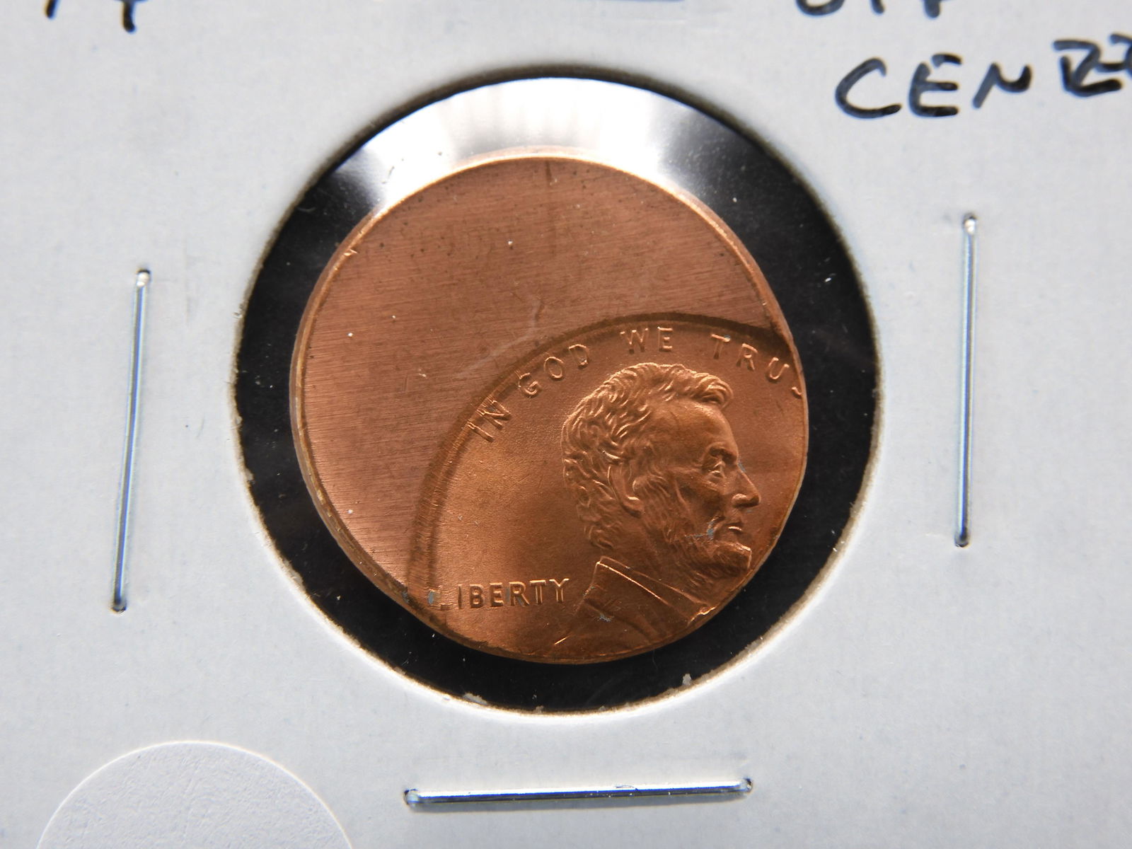 ND Lincoln 1c.  50% Off Center.  Gem UNC. (1 of 3)