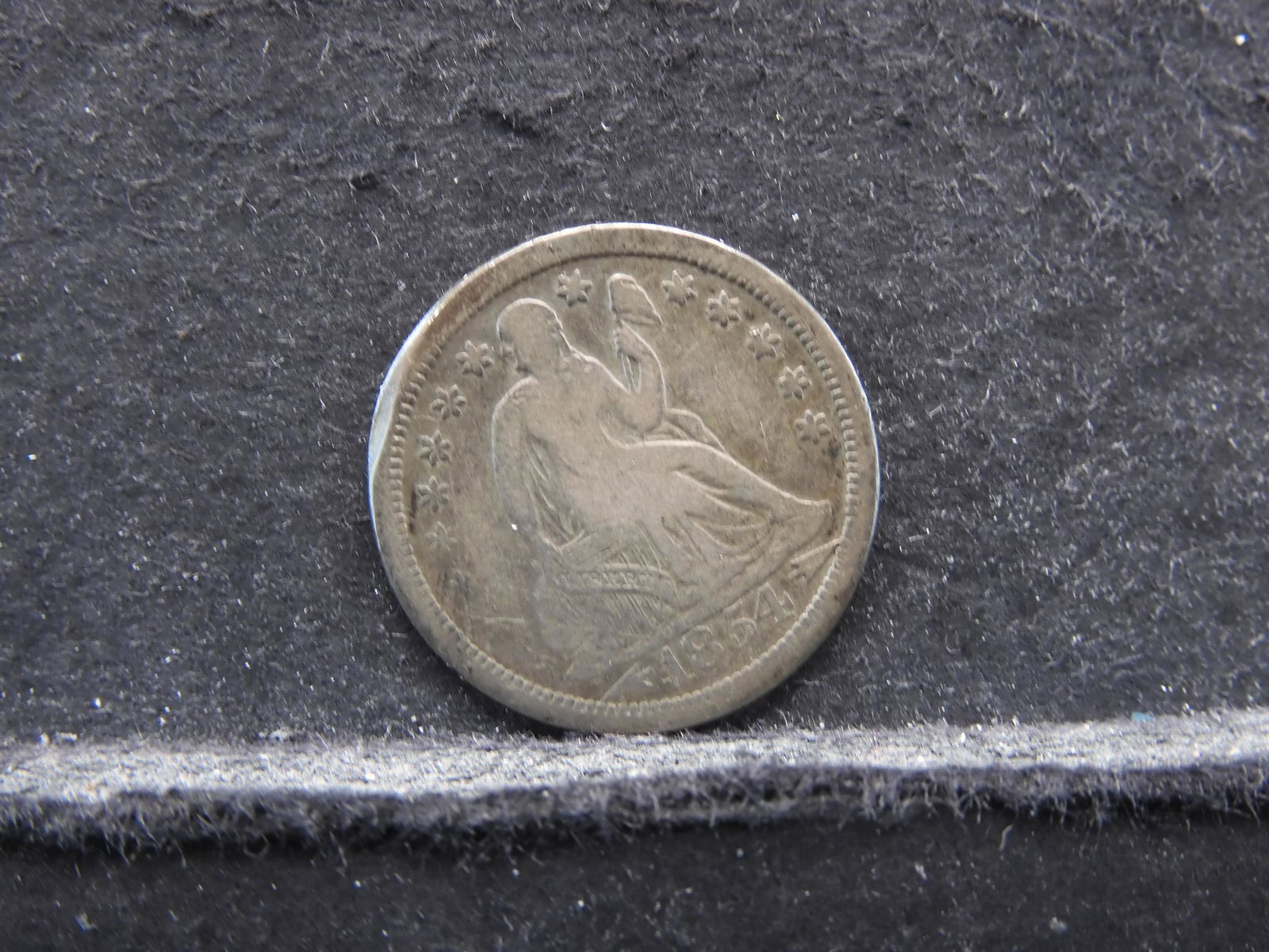 1854-O Seated 10c.  VF. (1 of 3)