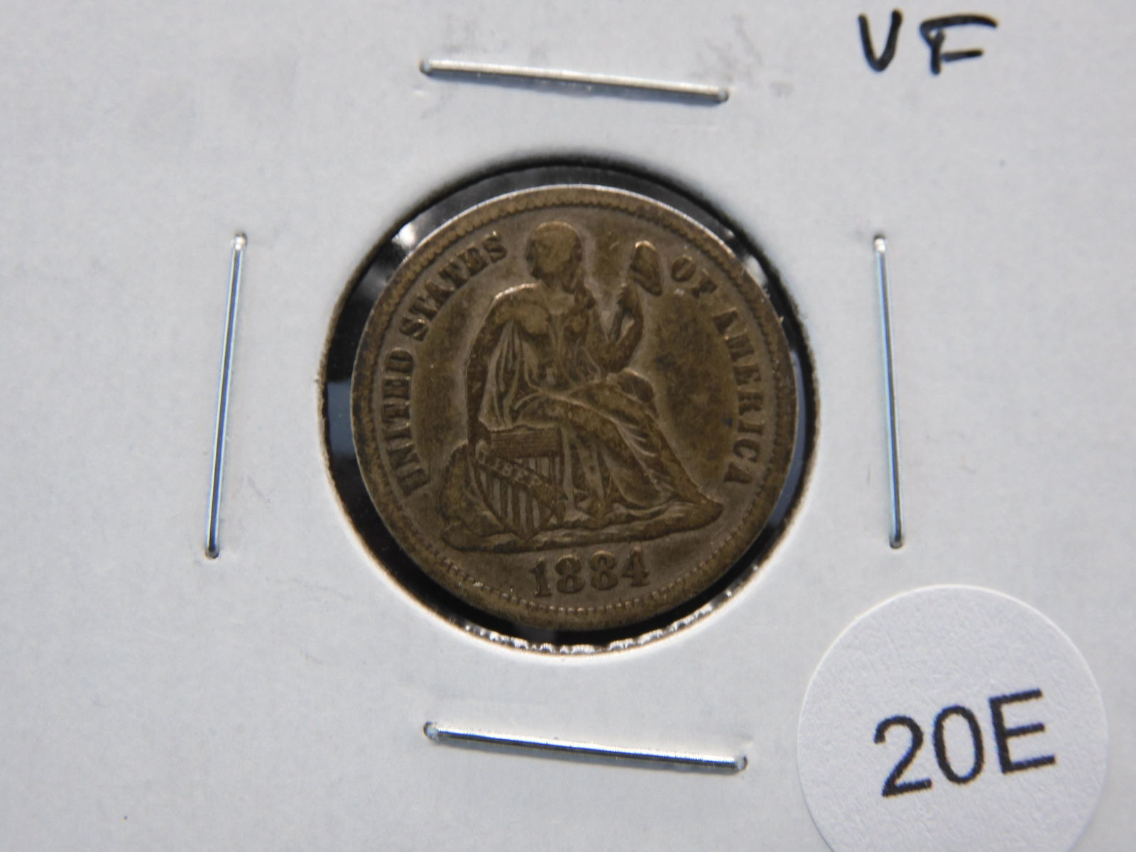 1884 Seated 10c.  VF. (1 of 3)