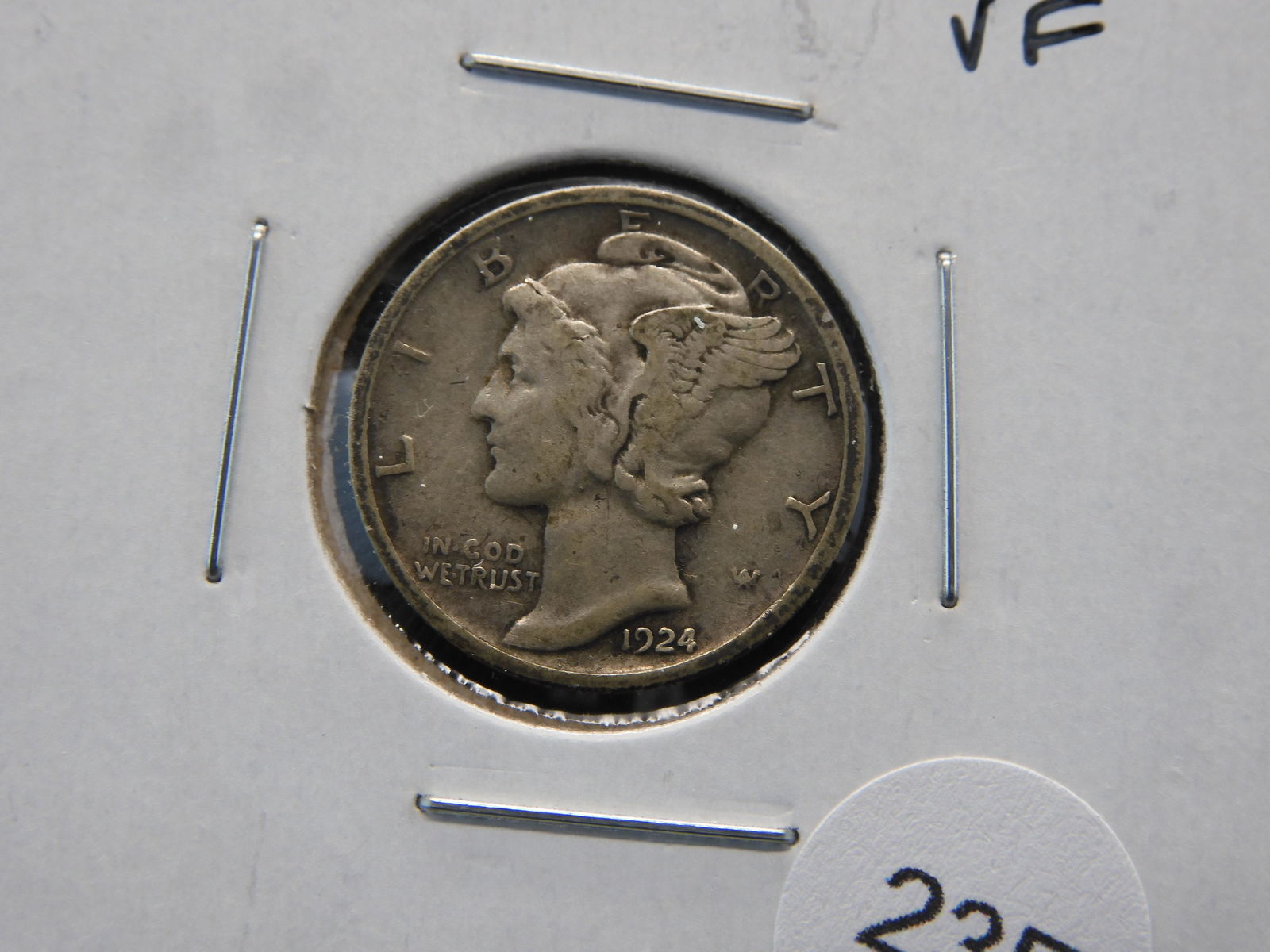 1924-D Mercury 10c.  VF. (1 of 3)