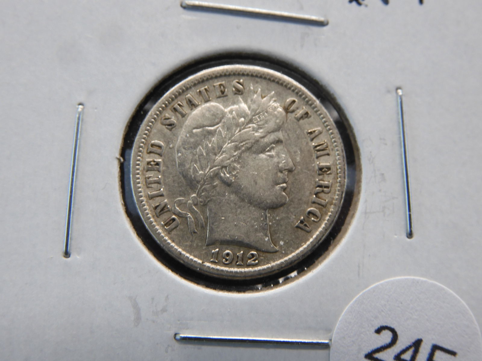 1912-D Barber 10c.  XF+. (1 of 3)