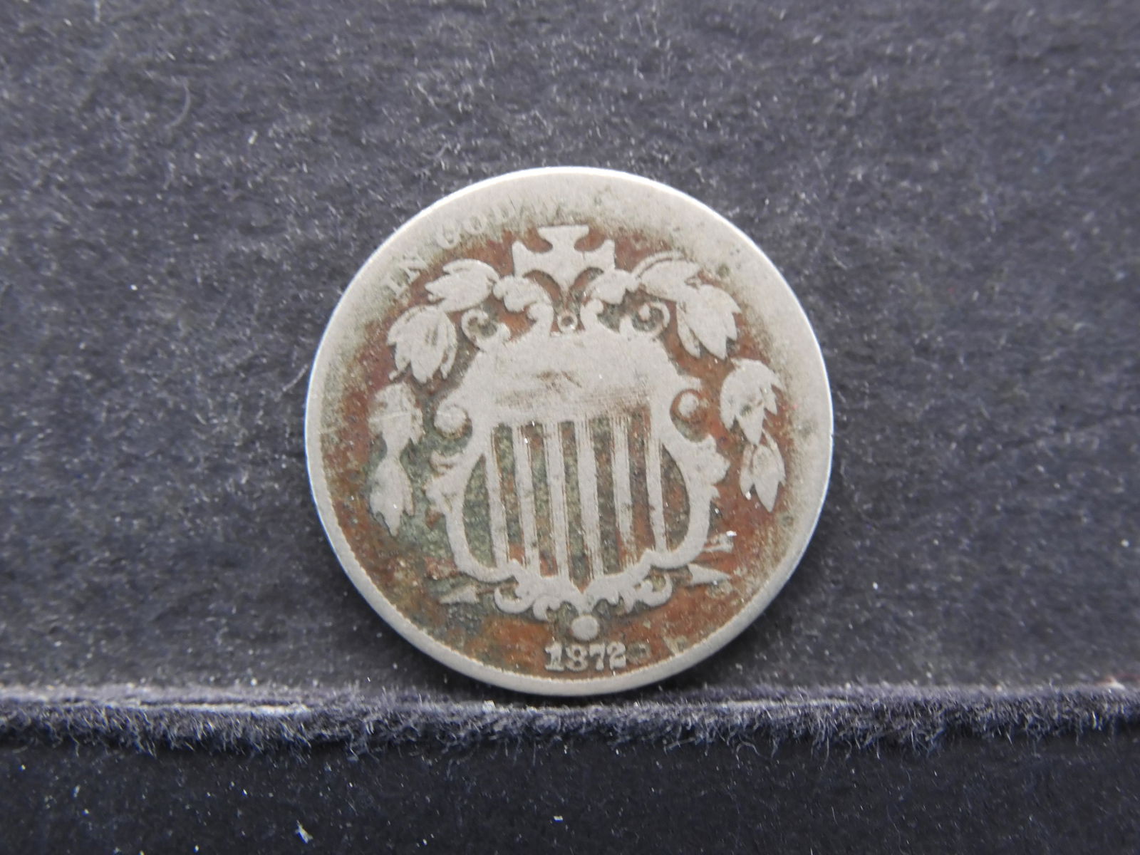 1872 Shield 5c.  VG Details. (1 of 3)
