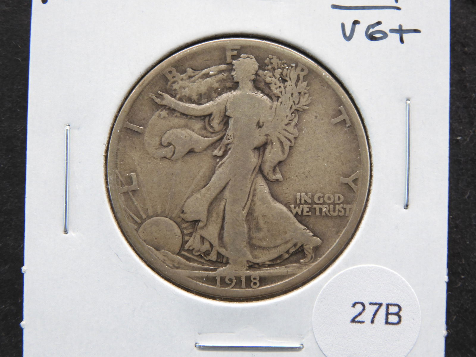 1918-S Walking 50c.  VG+. (1 of 3)