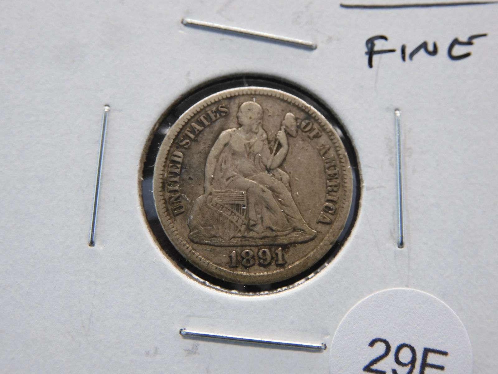 1891-S Seated 10c.  Fine. (1 of 3)