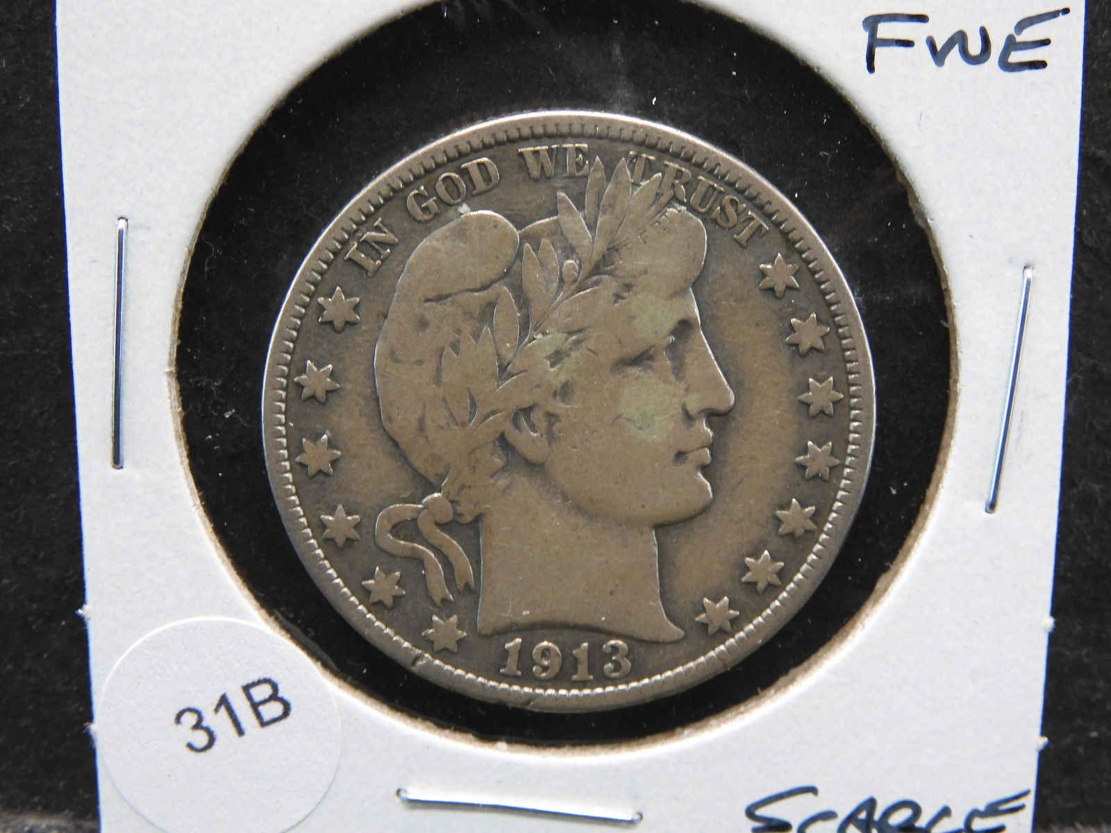 1913-D Barber 50c.  Fine.  Scarce. (1 of 3)
