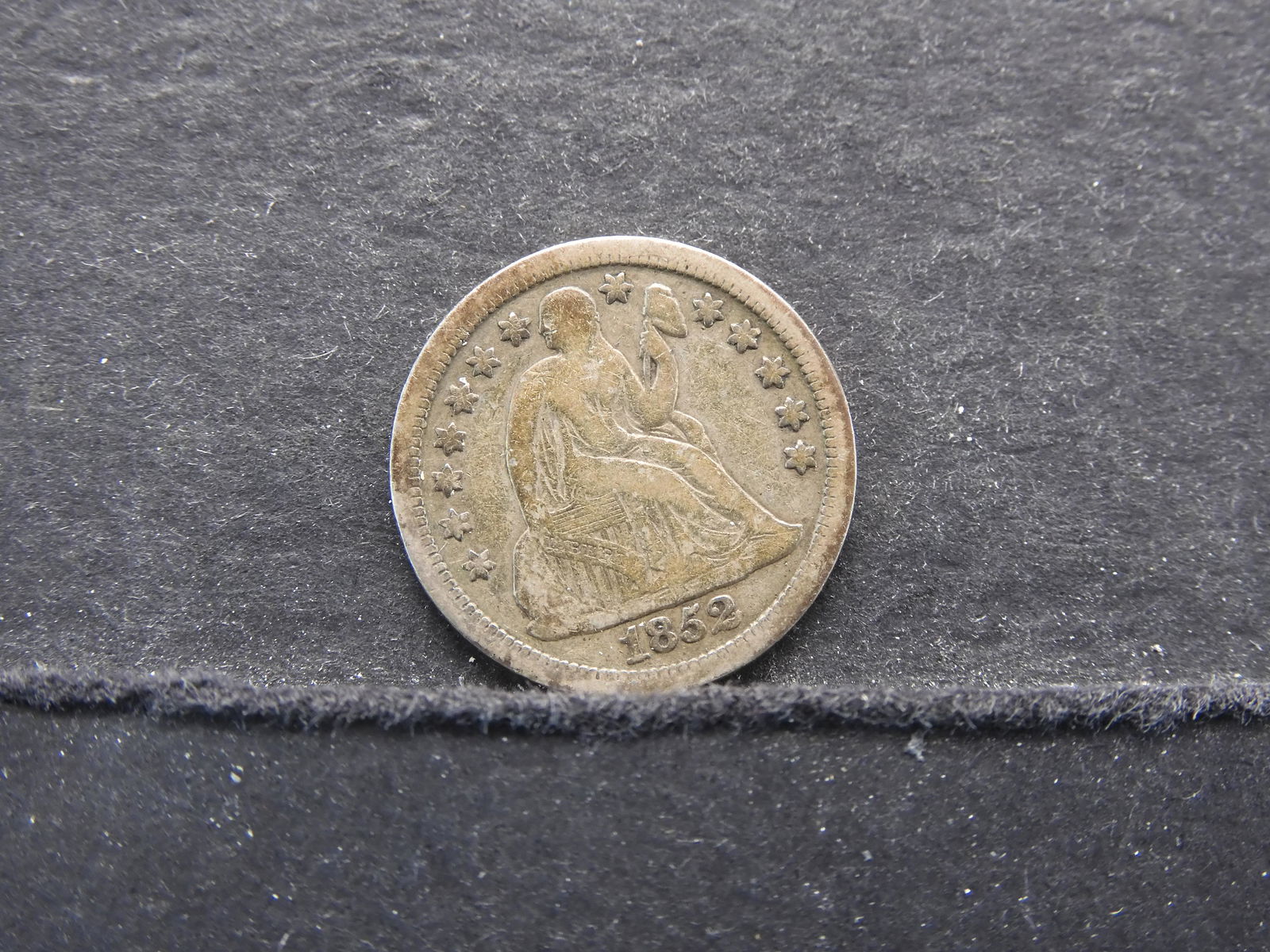 1852 Seated 10c.  Fine. (1 of 3)