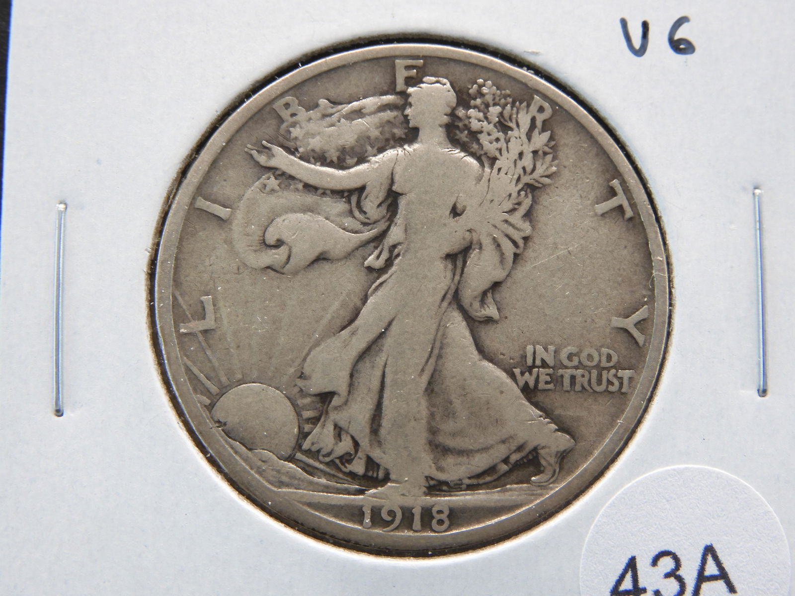 1918-S Walking Liberty 50c.  VG. (1 of 3)