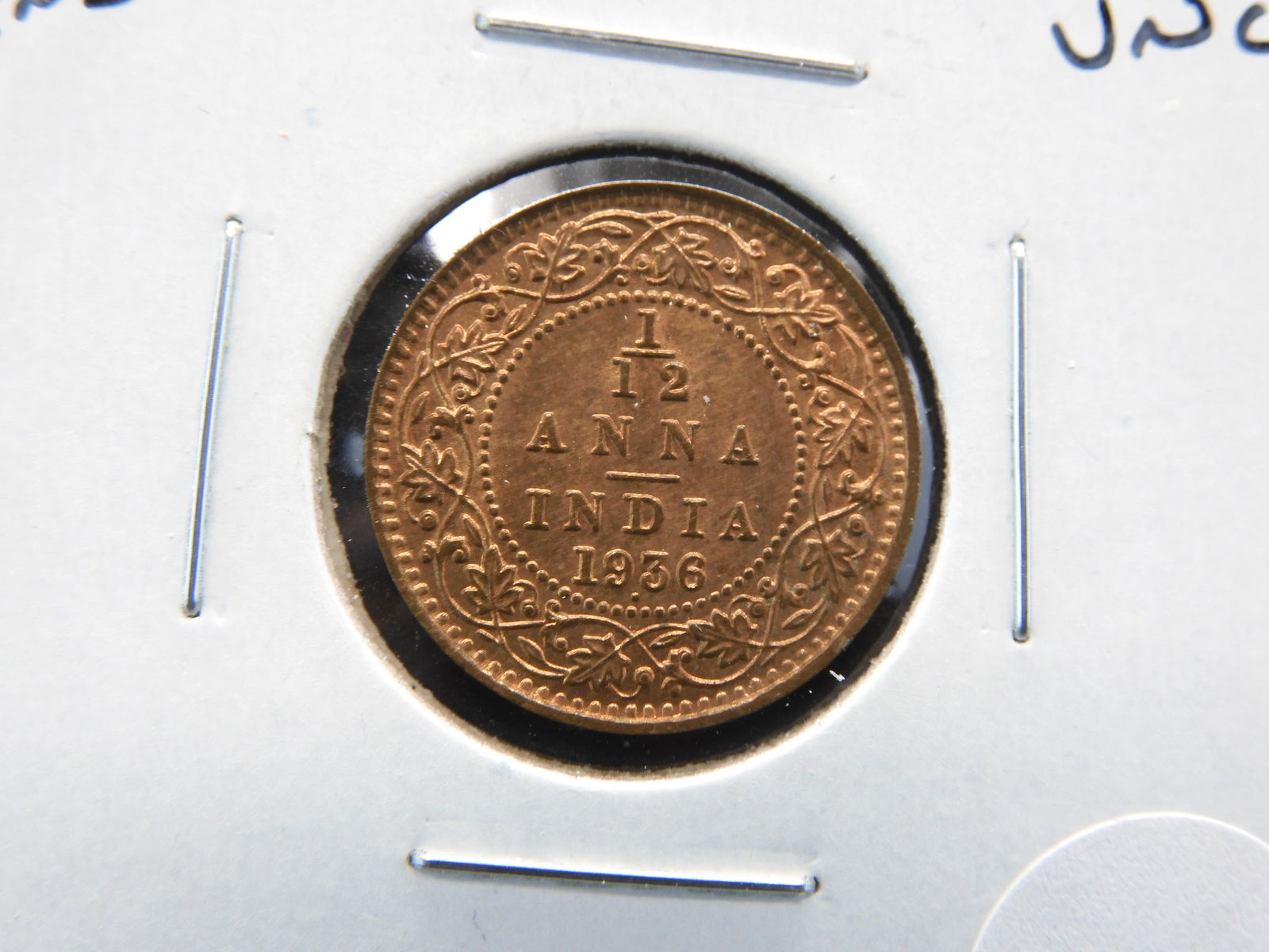 1936 India 1/2 Anna.  UNC. (1 of 3)