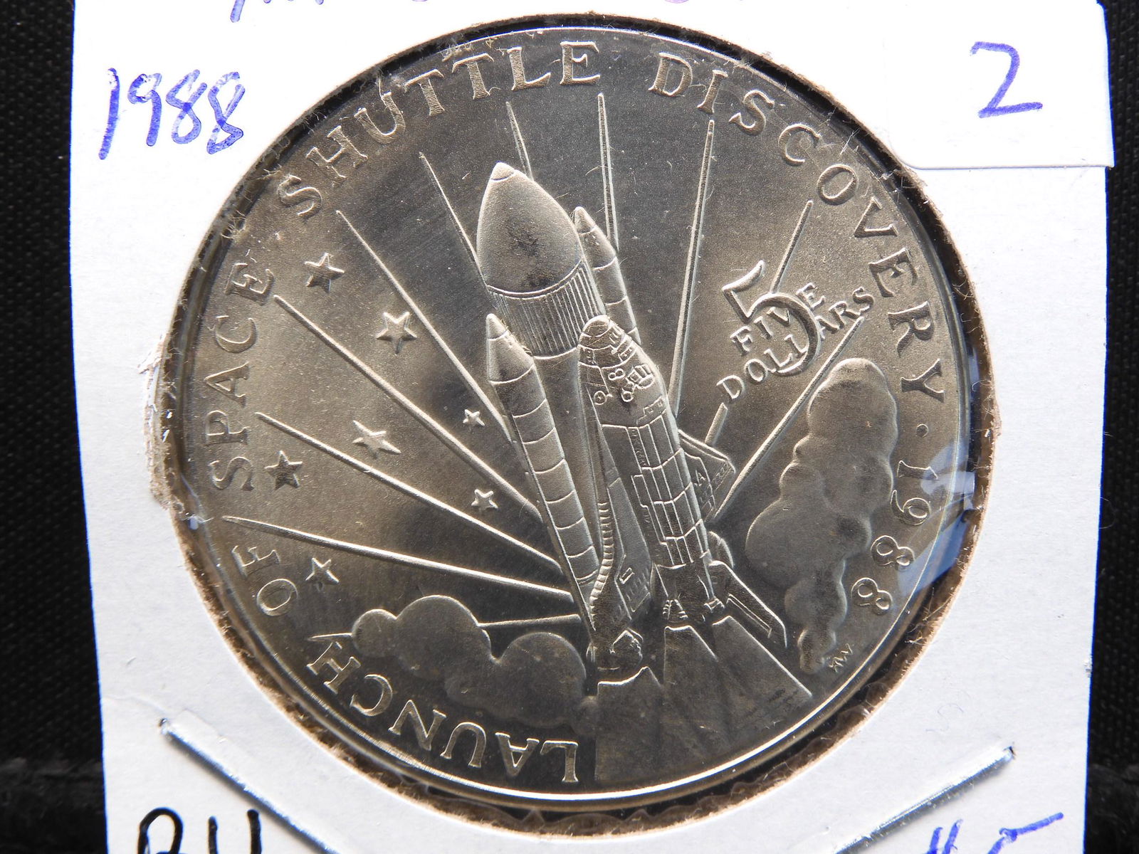 1988 Marshall Islands $5 Space Shuttle Discovery.  Add (1 of 3)