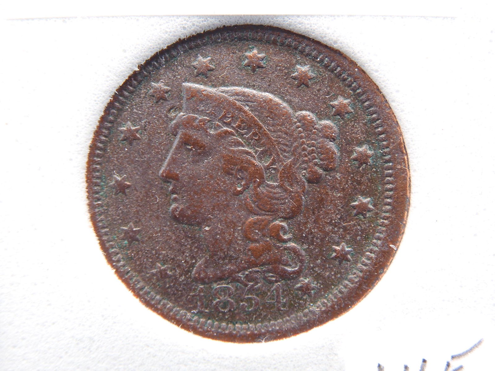1854 Large Cent, VF Details (1 of 4)