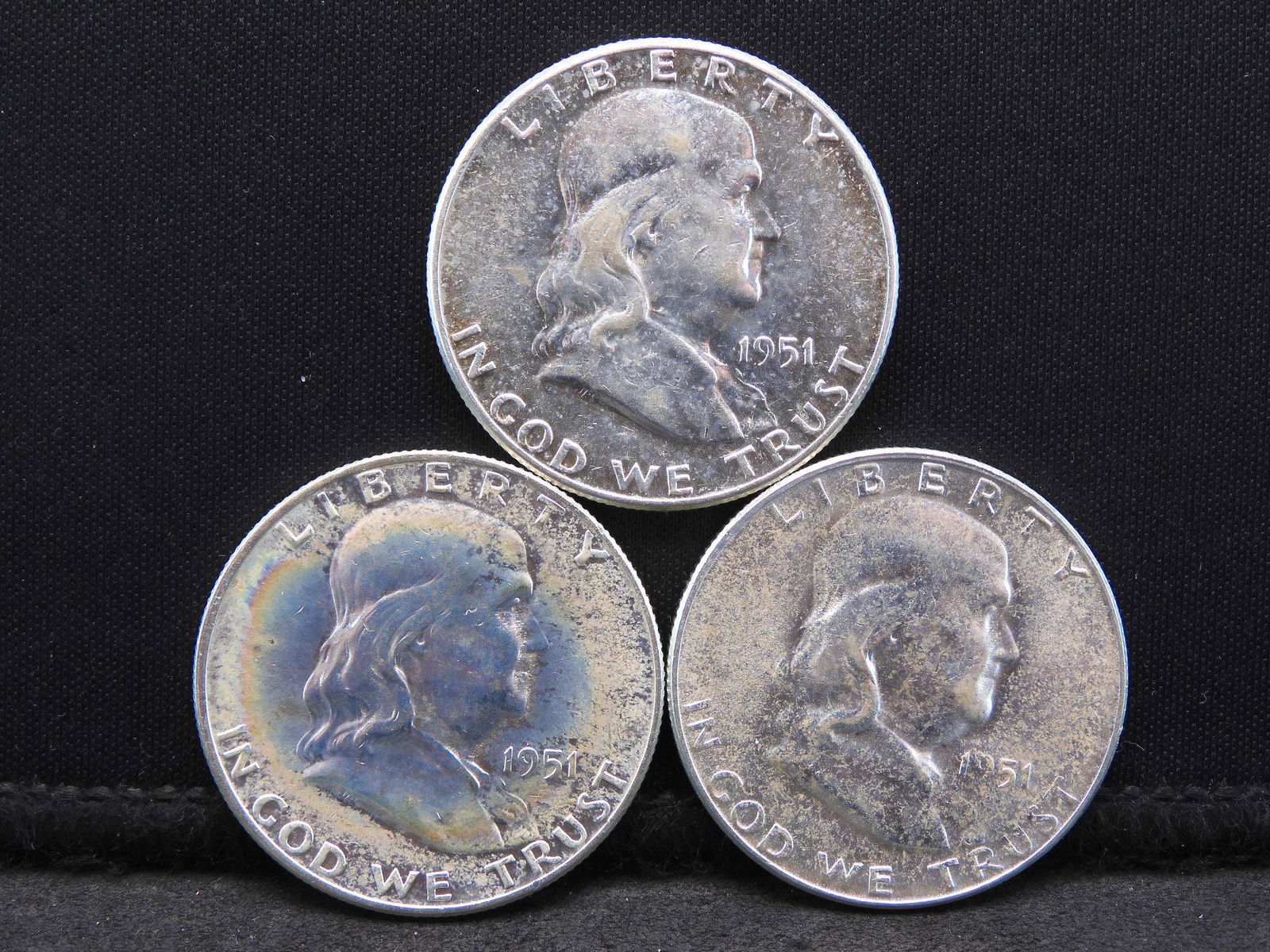 1951 PDS Uncirculated Benjamin Franklin Half Dollars. (1 of 2)
