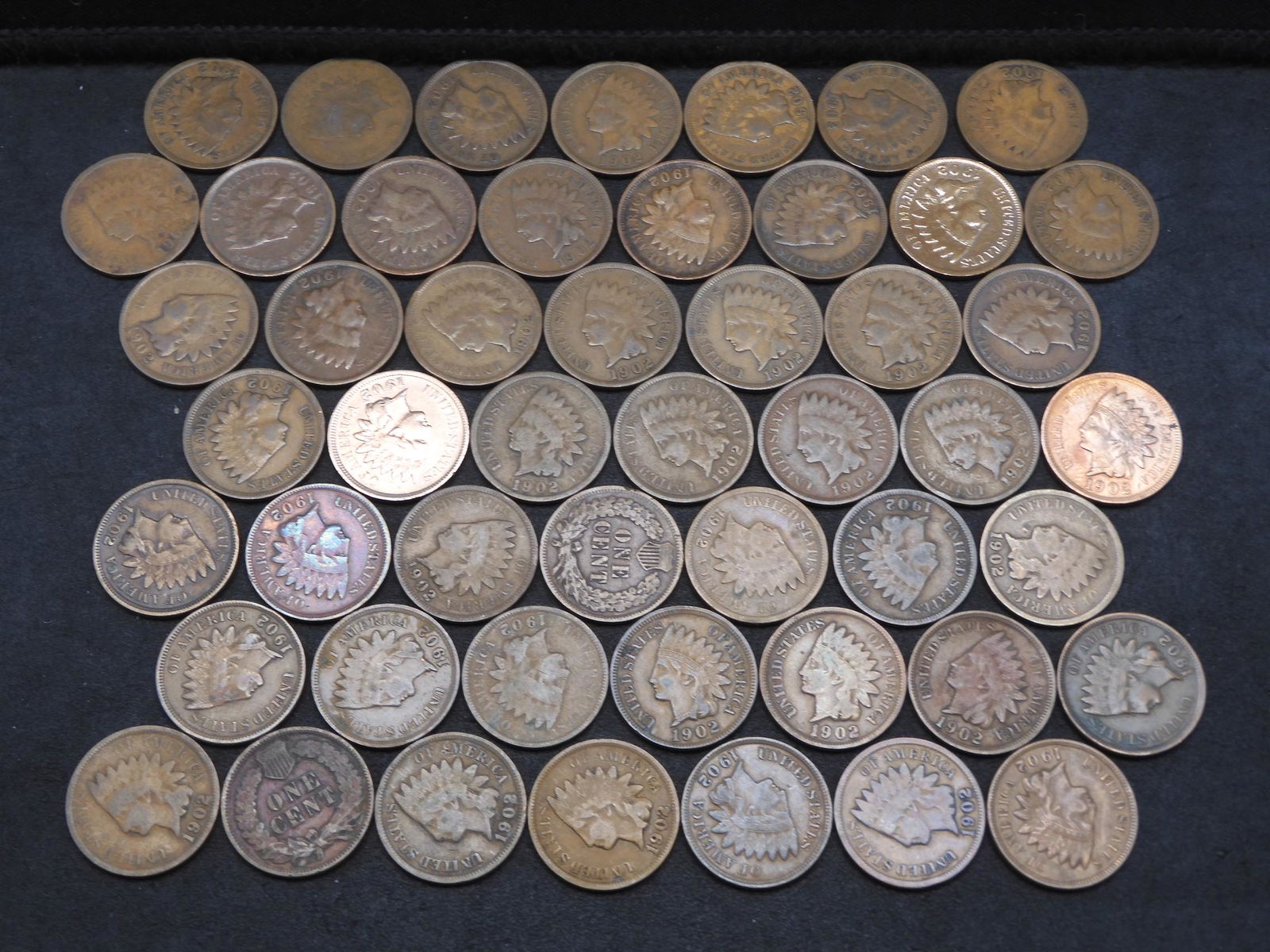 50 - 1902 Indian Head Cents. (1 of 3)