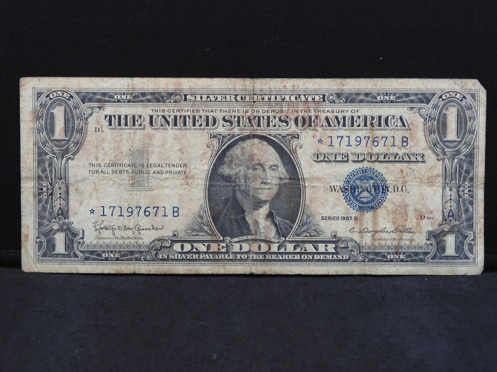 1957-B $1 Star Note Blue Seal Silver Certificate. (1 of 3)