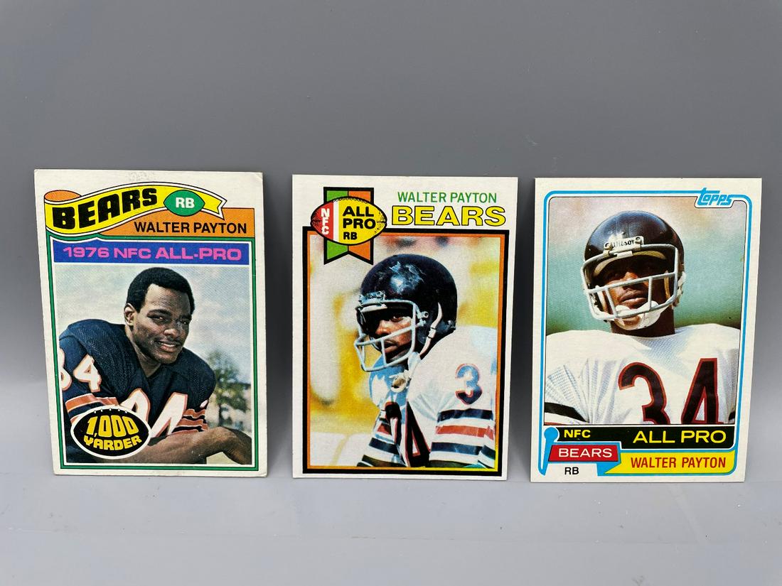 1977, 1979, 1981 Topps Walter Payton Lot (1 of 5)