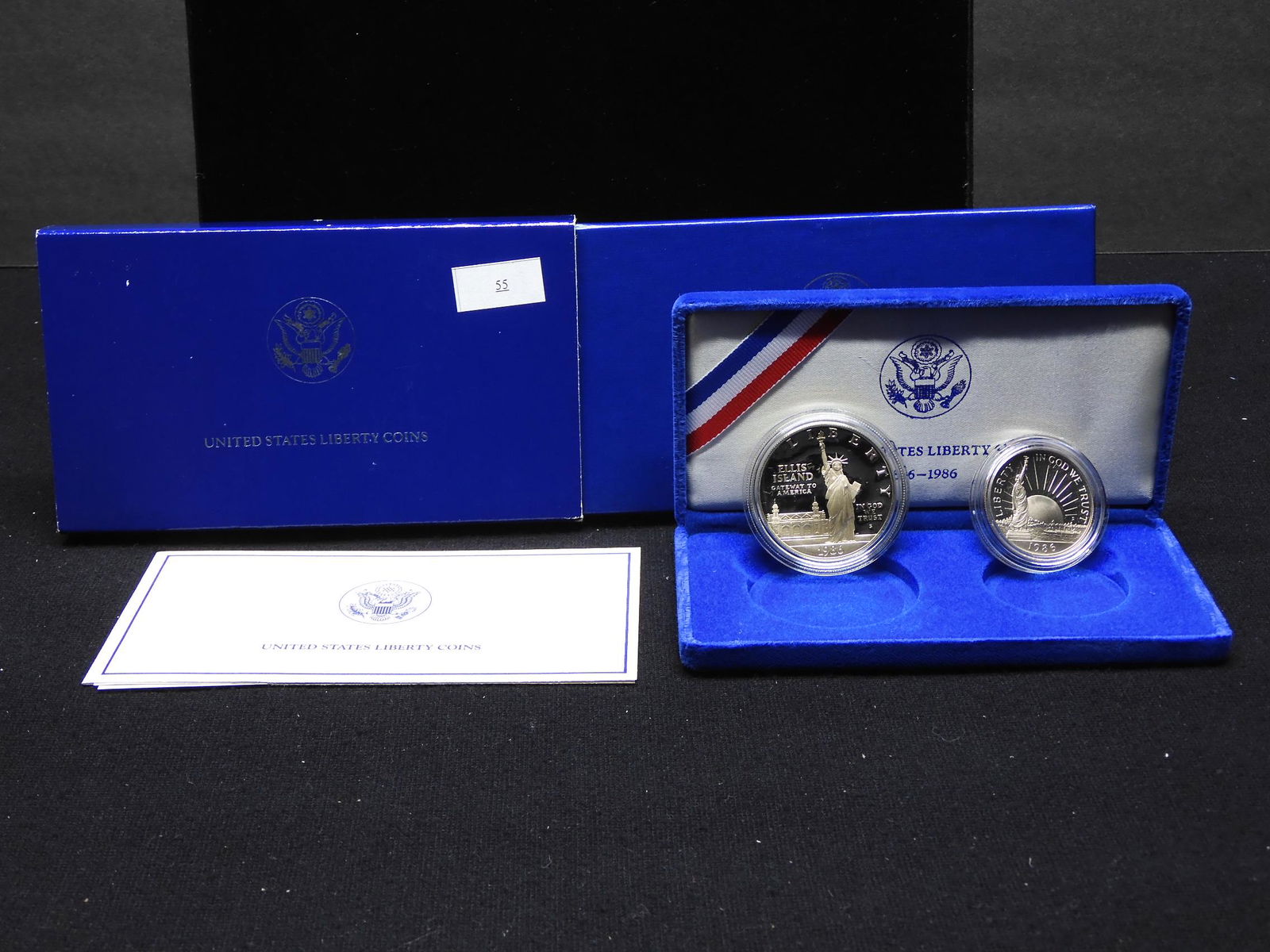 1986 U.S. Statue of Liberty Proof 2 Coin Set OGP (1 of 5)