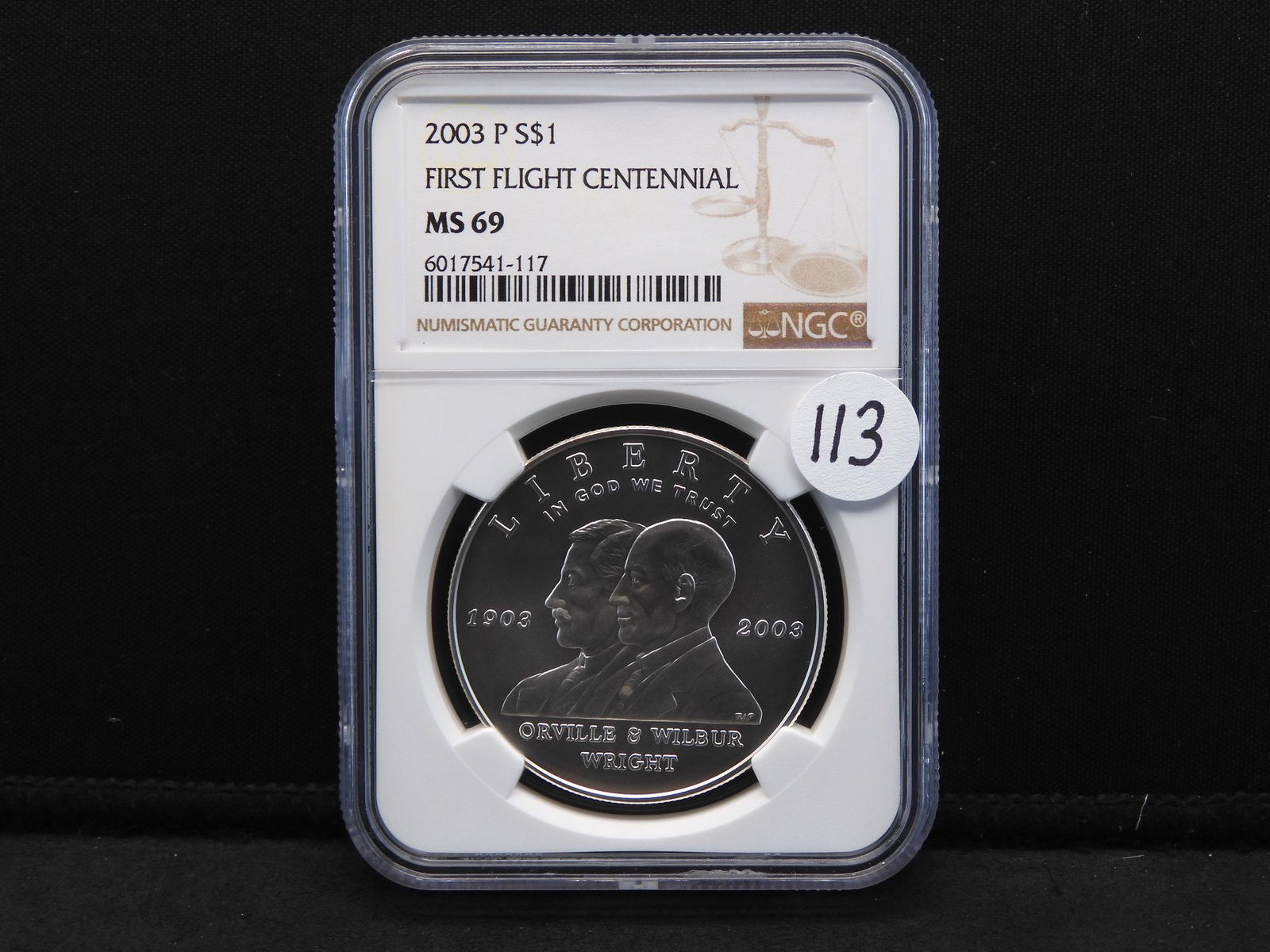 2003-P NGC MS69 First Flight Centennial Silver Dollar (1 of 4)