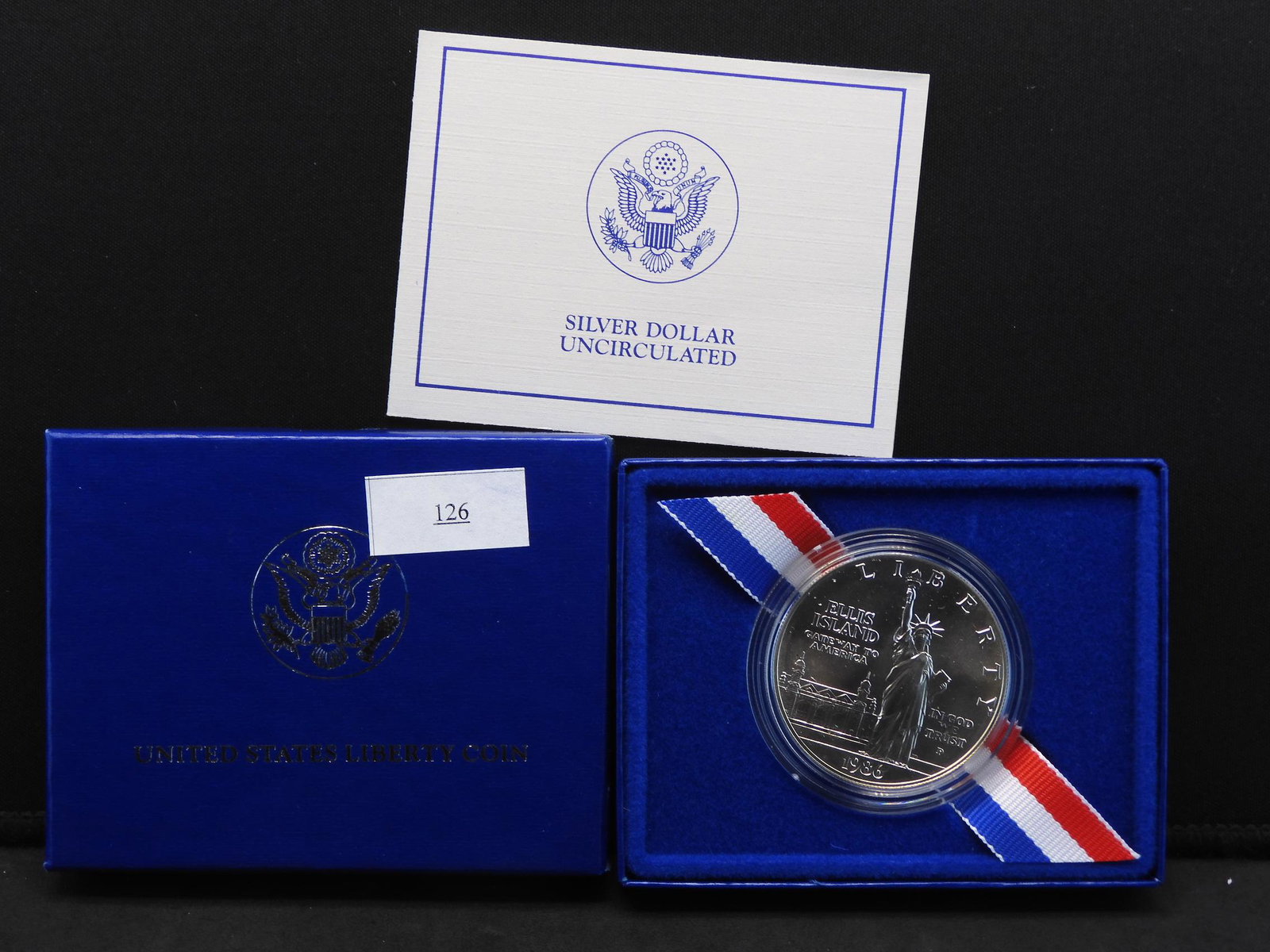 1986 U.S. Statue of Liberty Uncirculated Silver Dollar: 1986 U.S. Statue of Liberty Uncirculated Silver Dollar OGP