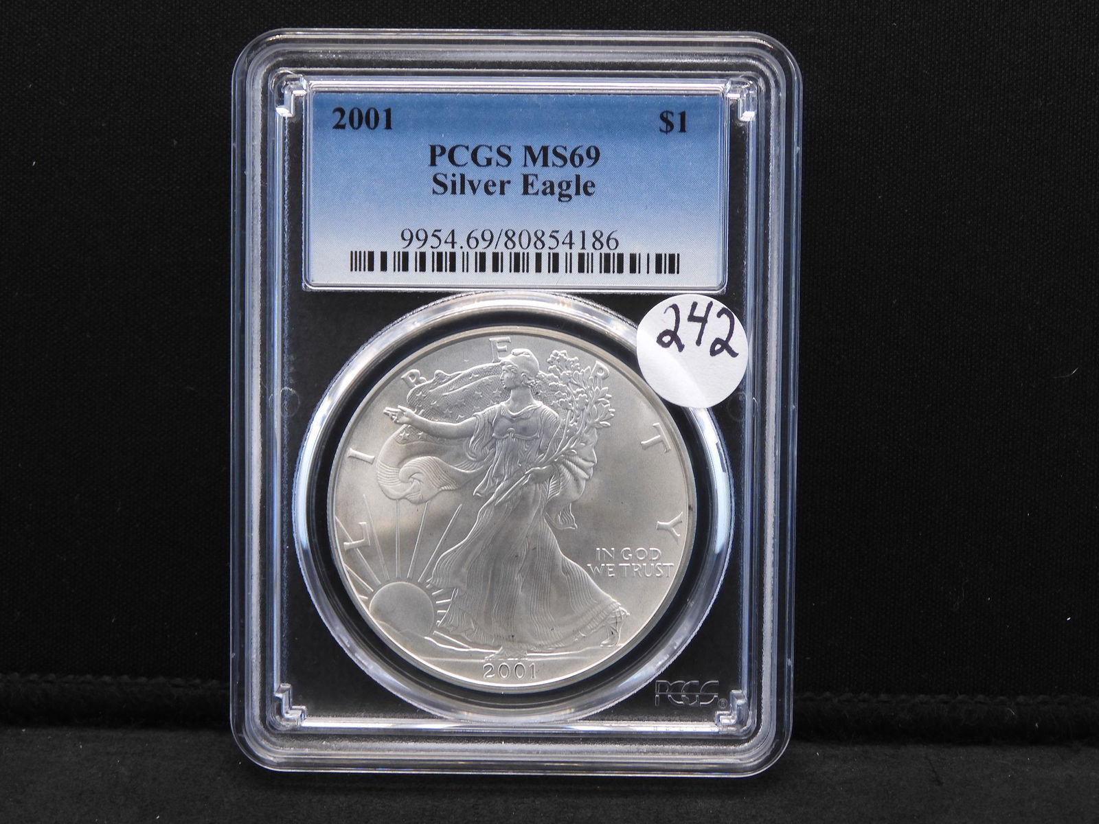 2001 PCGS MS69 American Silver Eagle (1 of 4)