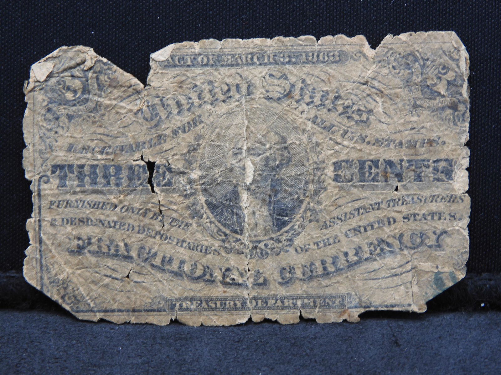 Fractional Note - Three Cents - Poor Condition (1 of 2)