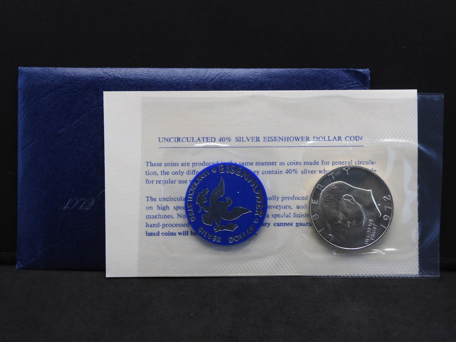 1972-S Uncirculated Eisenhower Ike 40% Silver Dollar (1 of 4)