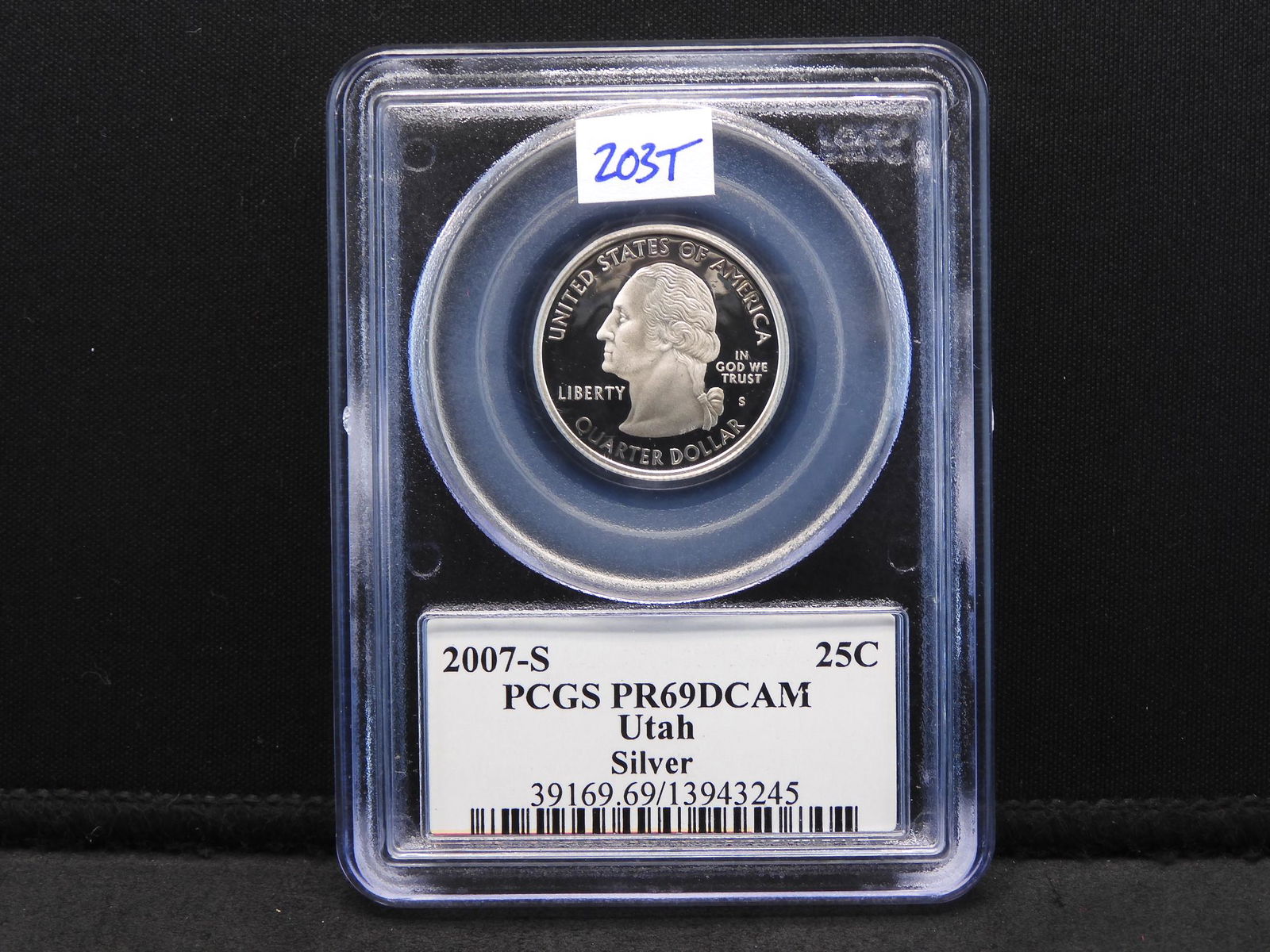 PCGS Graded PR69DCAM 2007-S Utah State Silver Quarter (1 of 4)