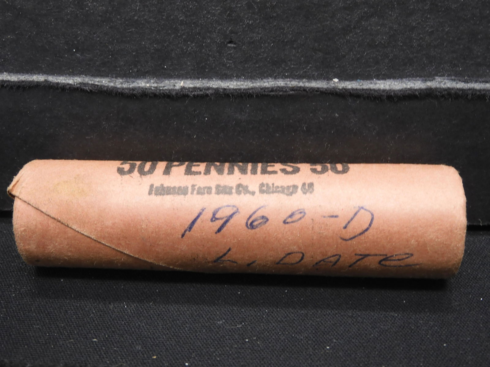 1960 D Bank Wrapped Lincoln Cent Roll (50 Coin Lot) (1 of 3)