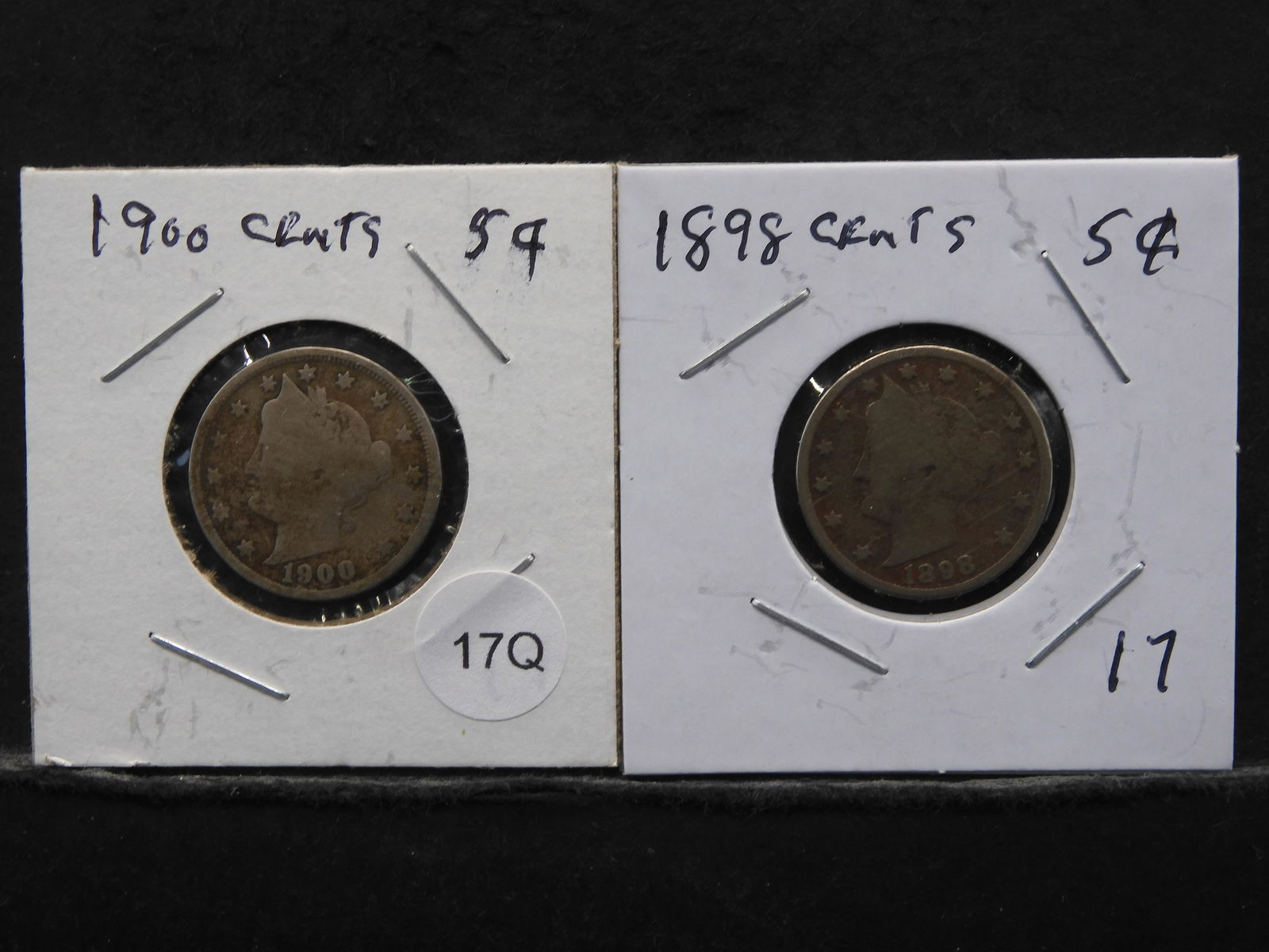 1898 & 1900 Liberty Head V Nickels (1 of 5)