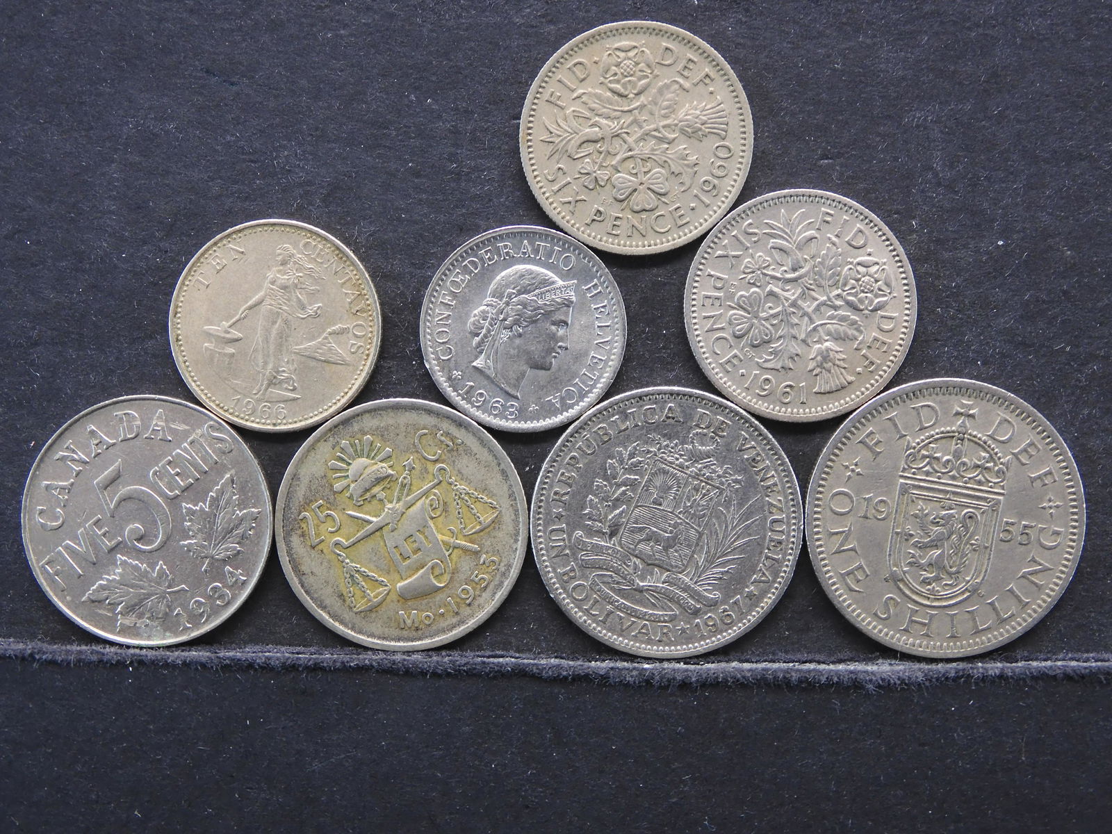 Mixed dates 28.5 grams of silver world coins (1 of 2)