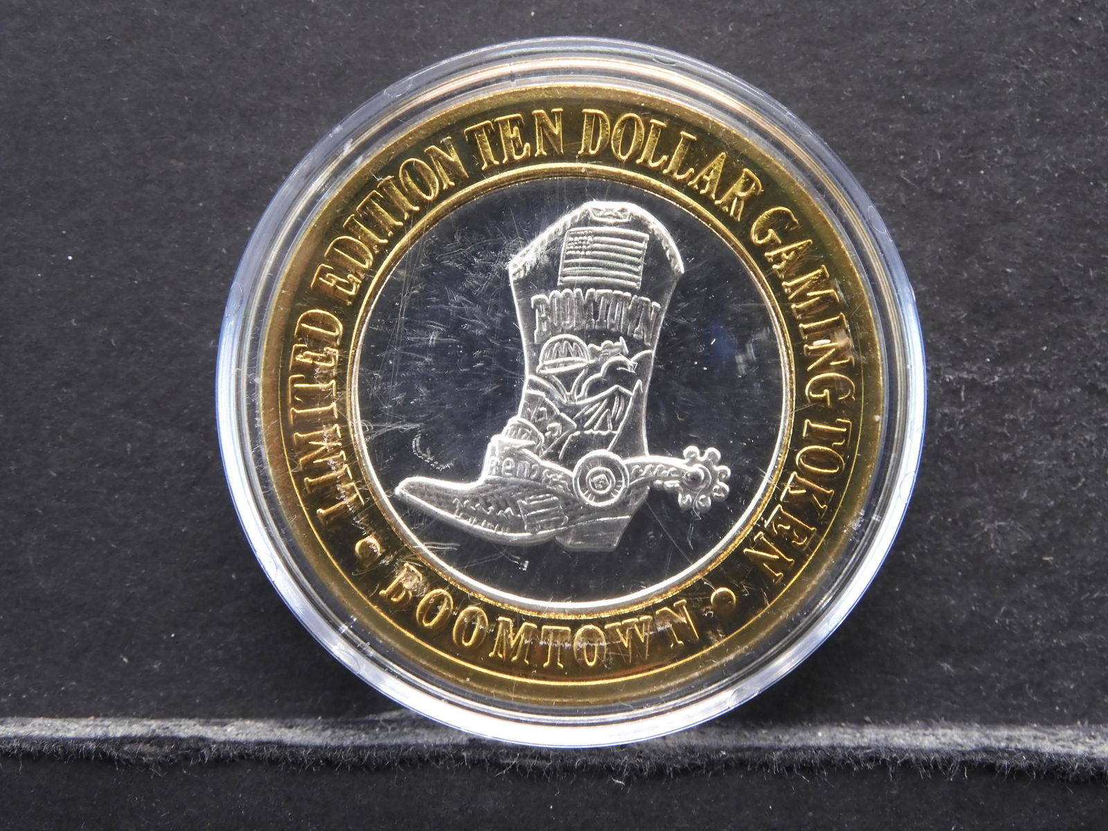 BOOMTOWN CASINO $10 GAMING TOKENâ€¦(90% SILVER MIDDLE) (1 of 2)