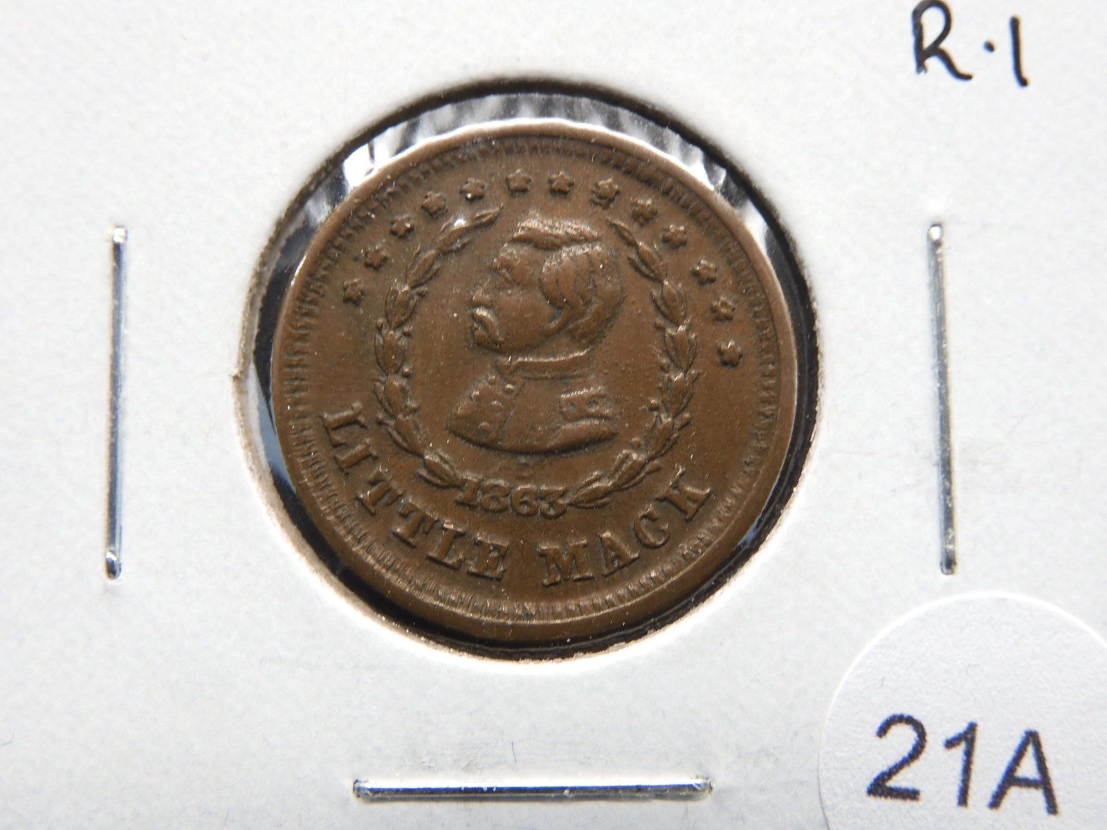 1863 Civil War Token.  "Little Mack". (1 of 3)