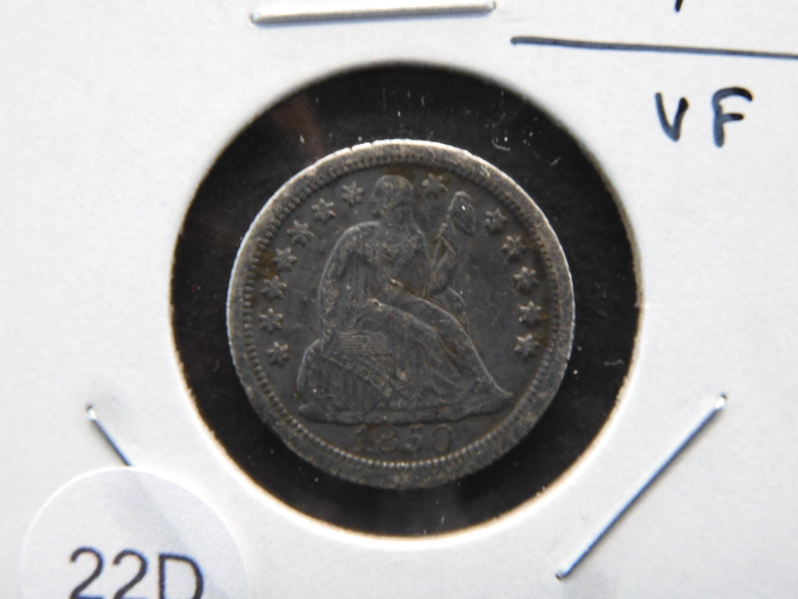 1850-O Seated 10c.  VF.  Semi-Key. (1 of 3)