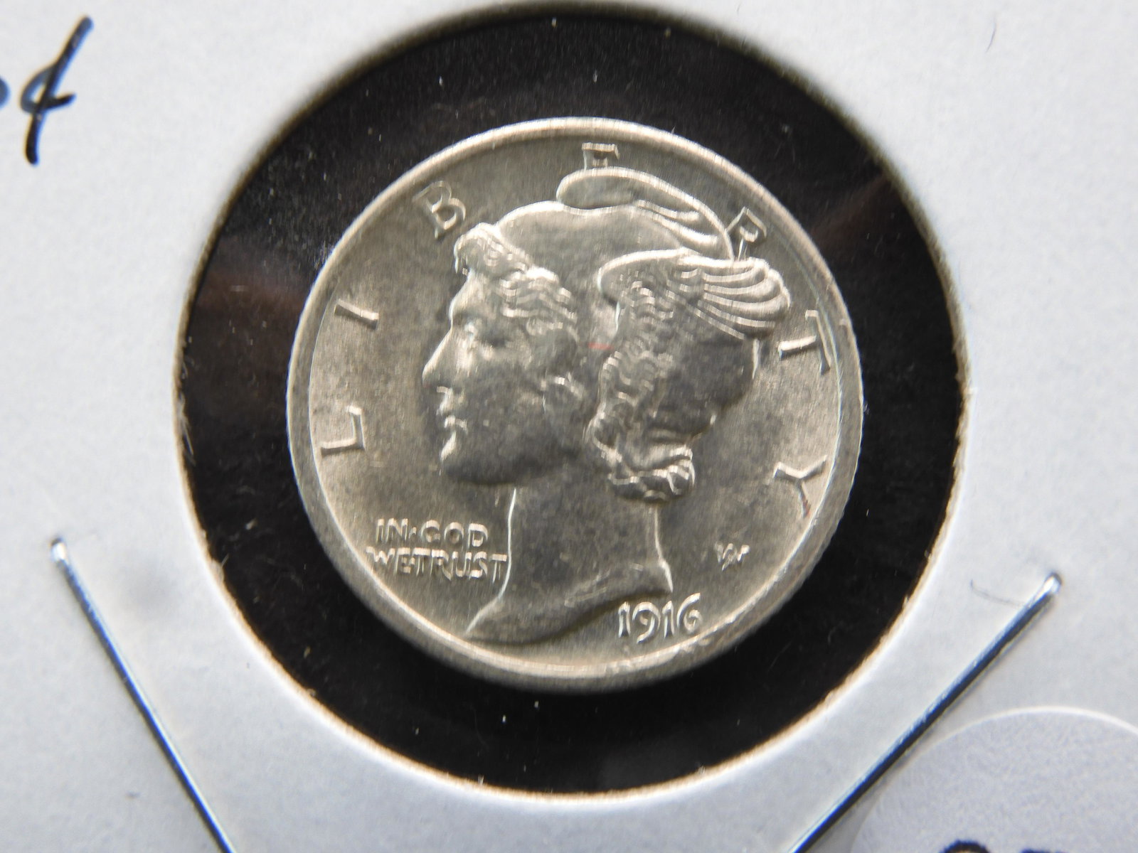 1916 Mercury 10c.  UNC. (1 of 3)