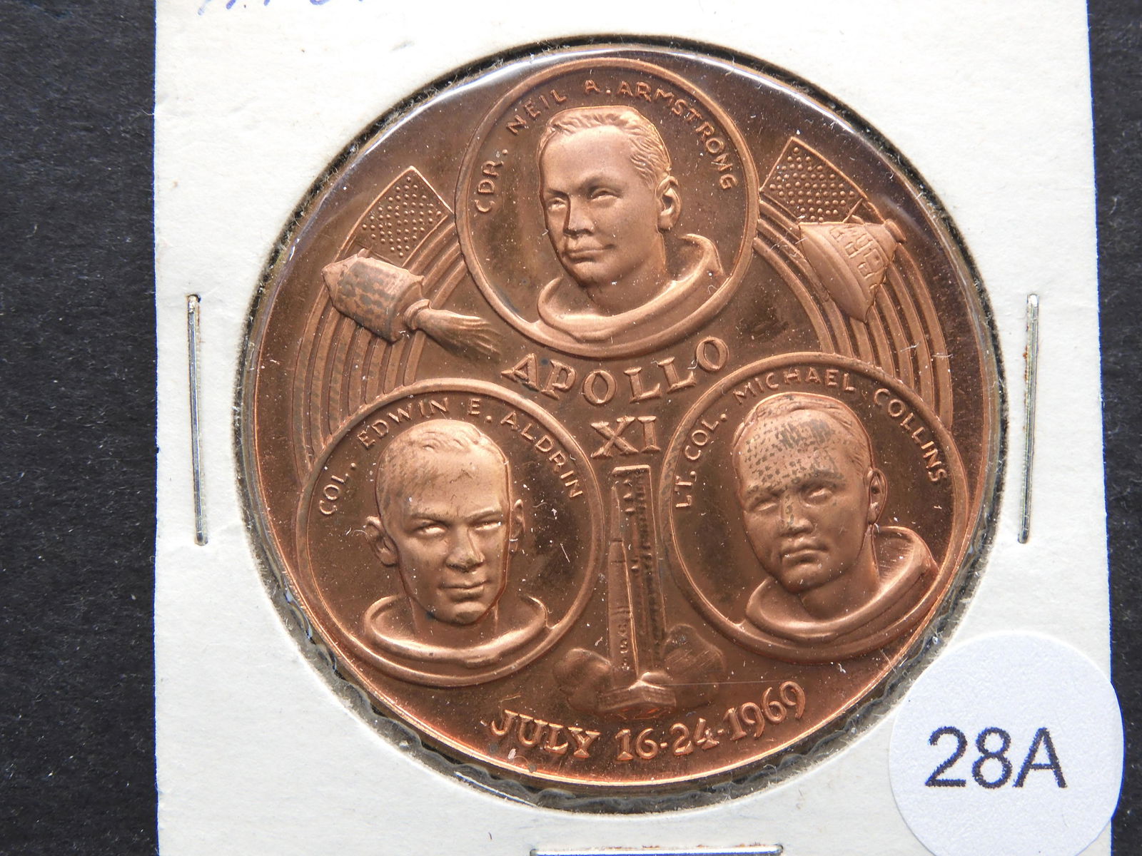 Apollo 11 Commemorative  Medal.  "Men On The Moon". (1 of 3)