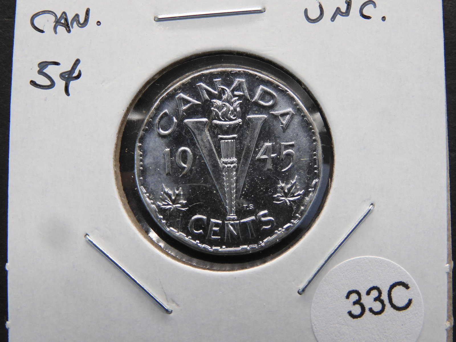 1945 Canada 5c.  Gem UNC. (1 of 3)