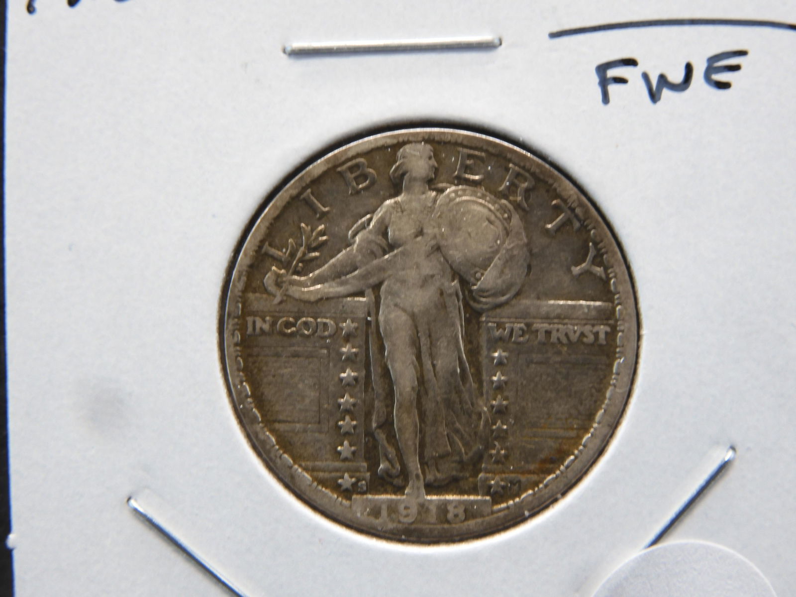 1918-S Standing 25c.  Fine. (1 of 3)