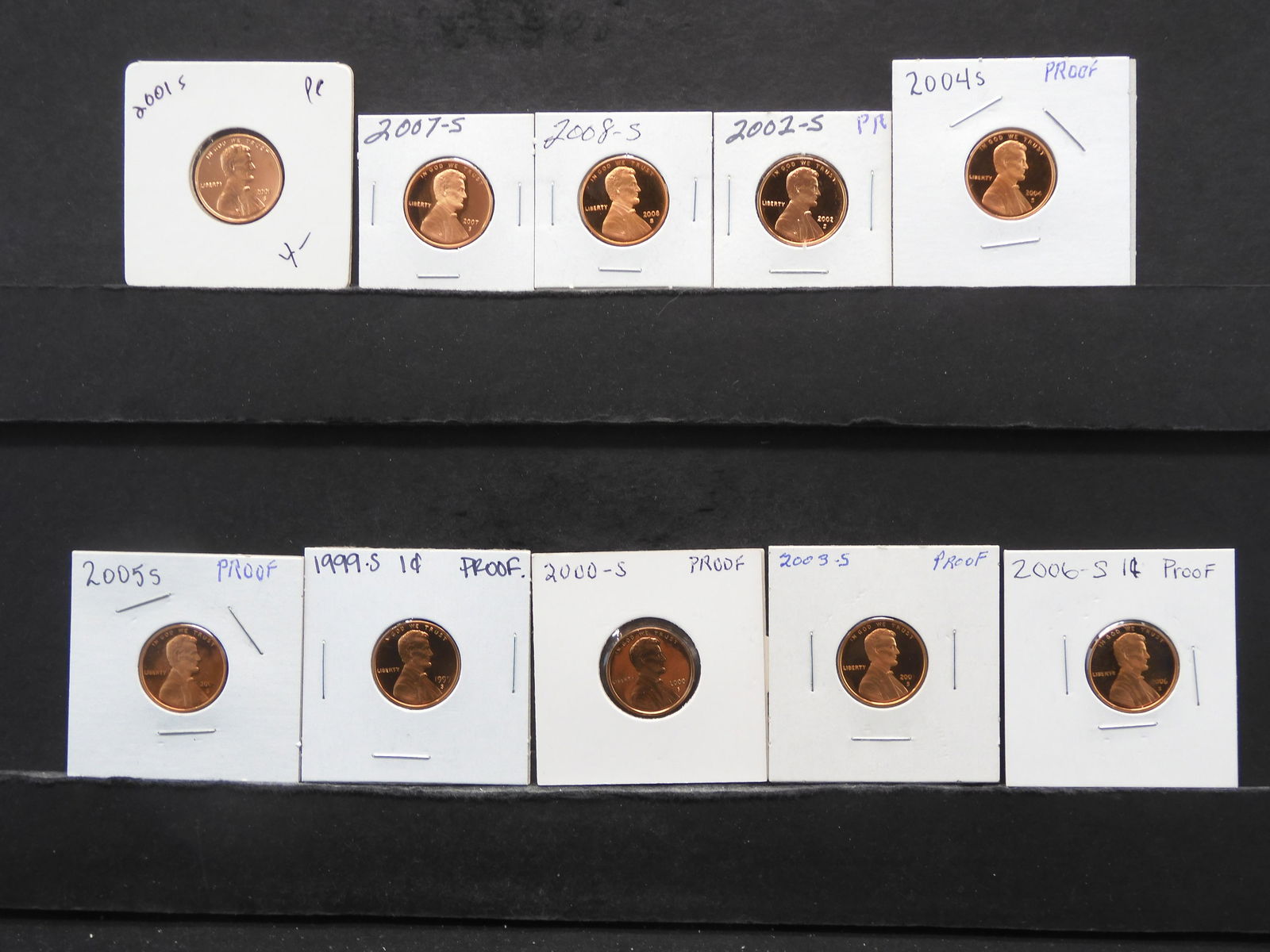 1999-2008 Proof Lincoln 1c.  10 Coins. (1 of 12)