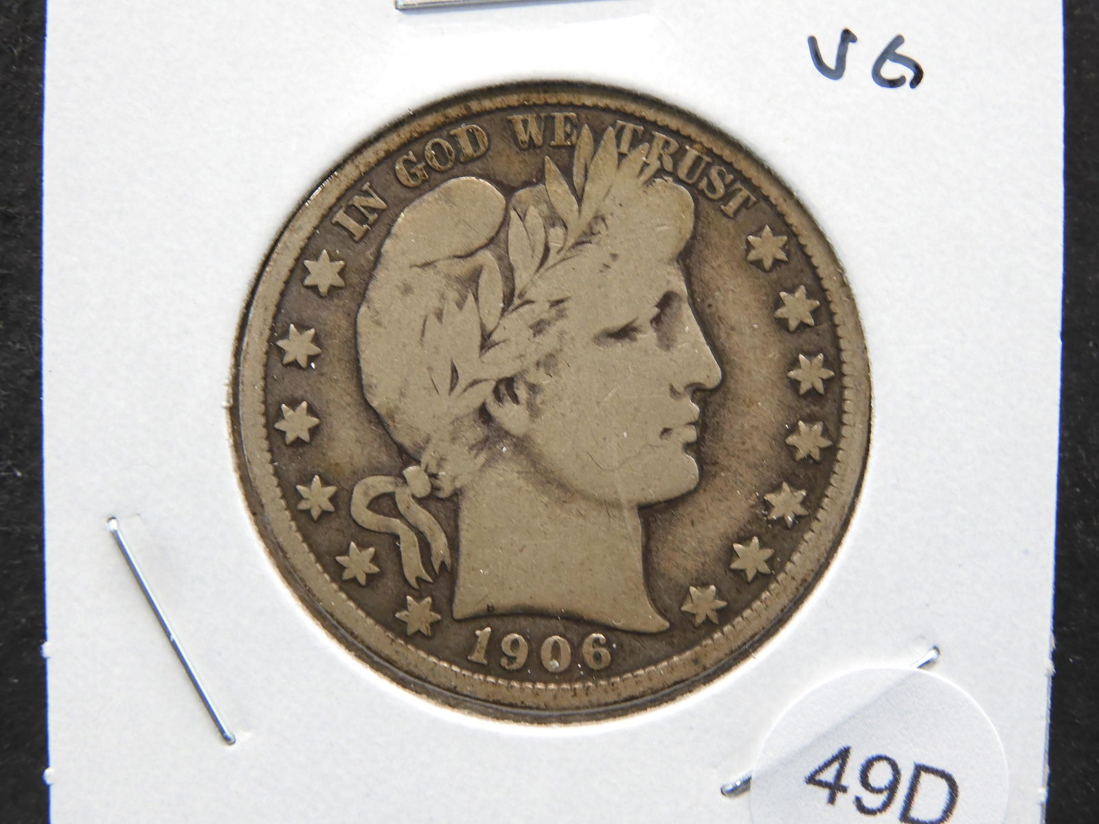 1906-D Barber 50c.  VG. (1 of 3)