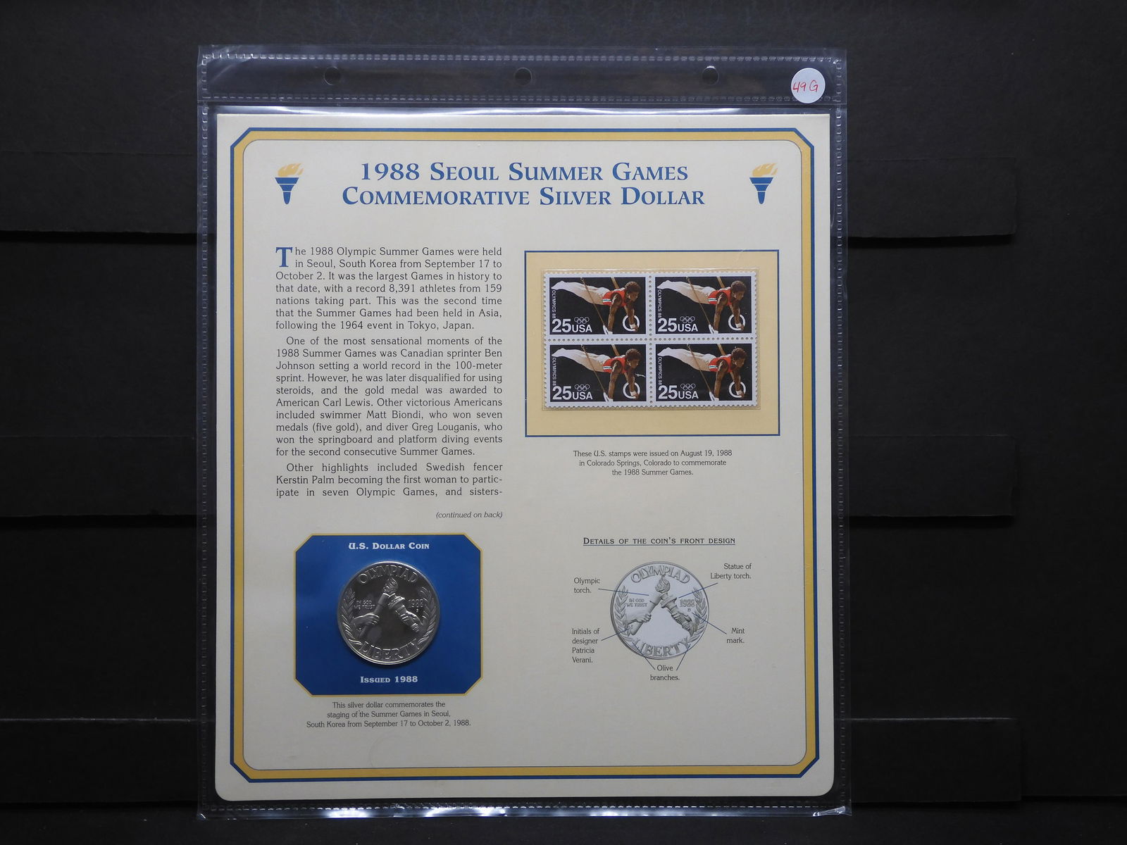 1988 Seoul Summer Games Commemorative Silver Dollar. (1 of 5)