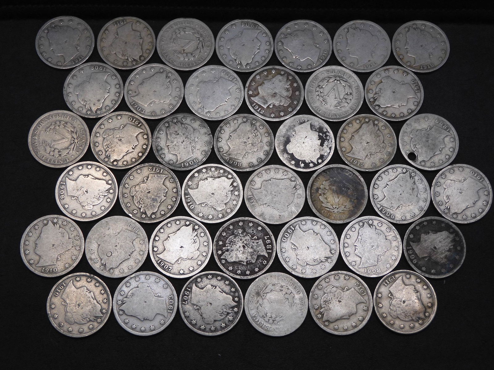 40 - Mixed Date Liberty Head V-Nickels. (1 of 3)