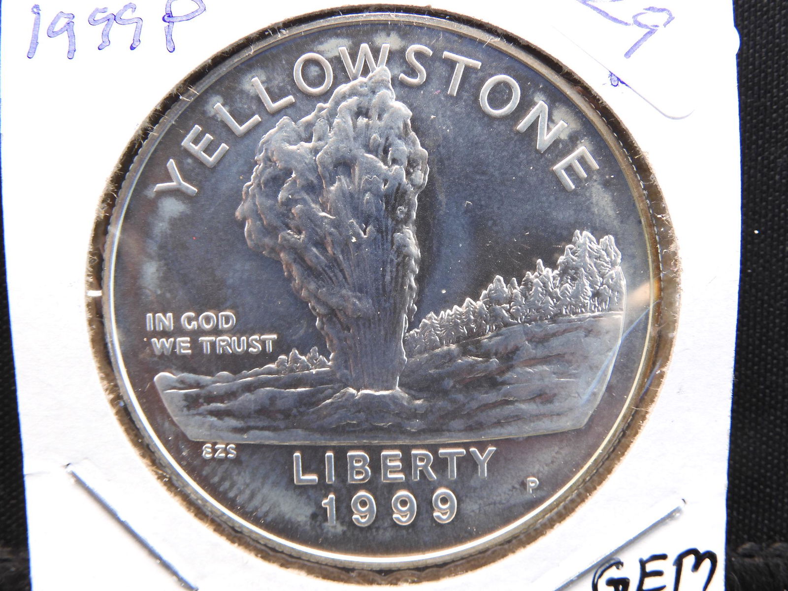 1999 P Yellowstone Commemorative $1.  Uncirculated with (1 of 3)