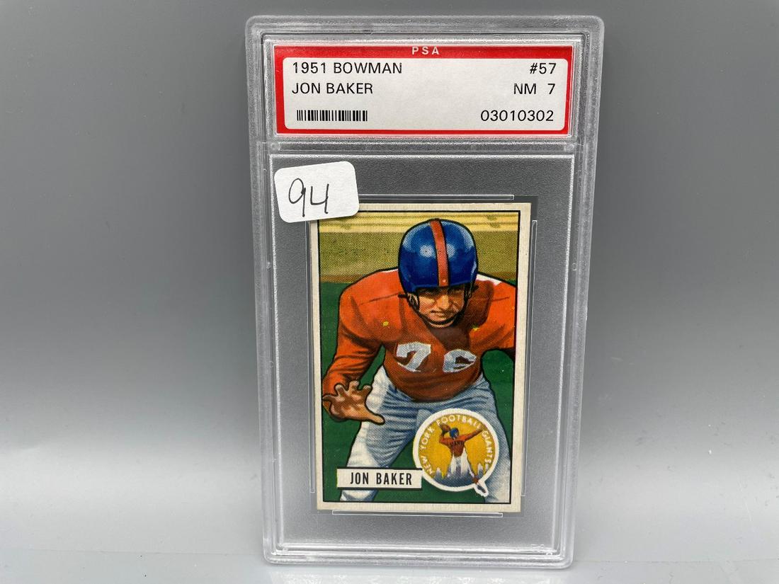1951 Bowman Jon Baker #57 PSA 7 NM (1 of 2)