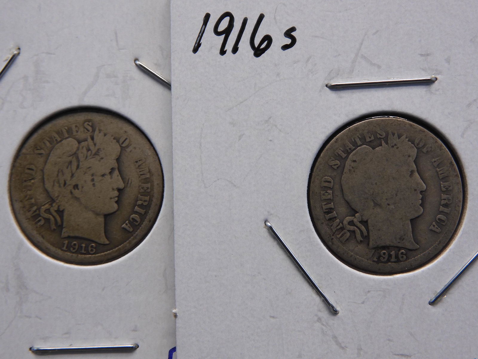 Barber Silver Dimes - 1916 & 1916-S (1 of 3)
