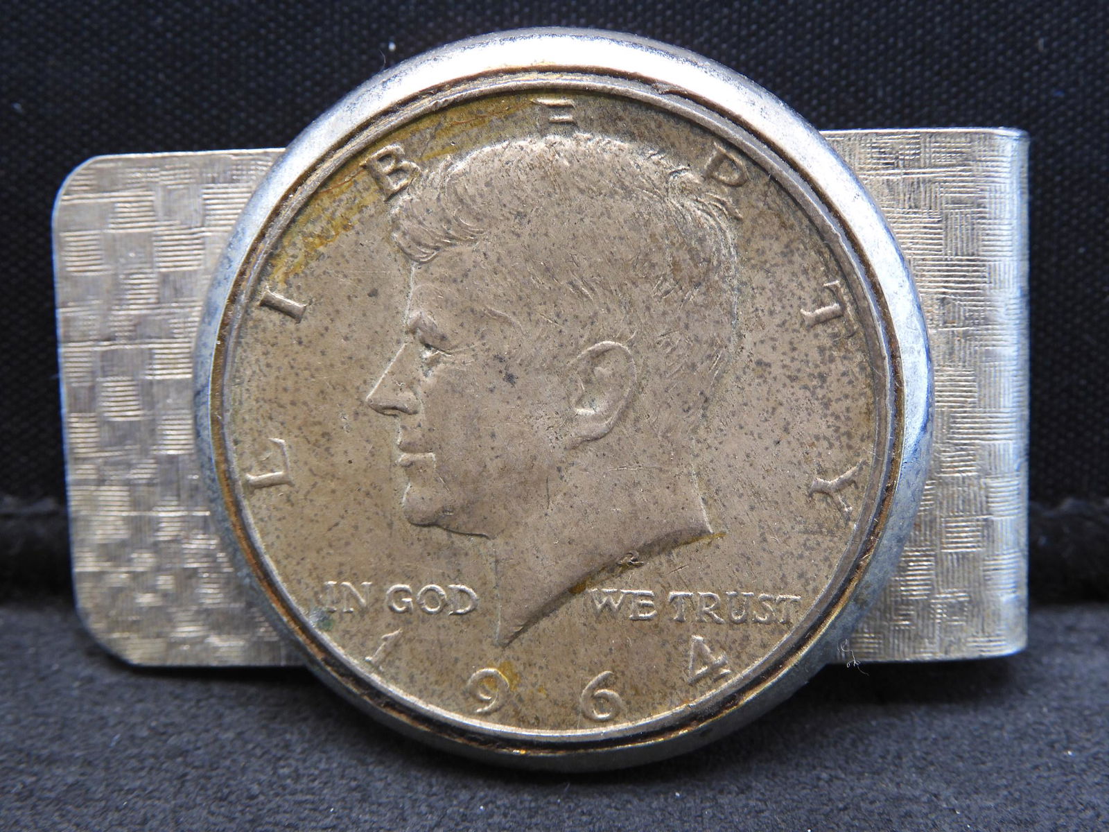Money Clip w/ 1964 Silver Kennedy Half Dollar (1 of 3)